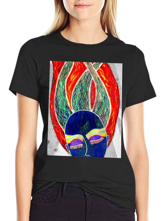 Artistic Graphic Print Black T-Shirt