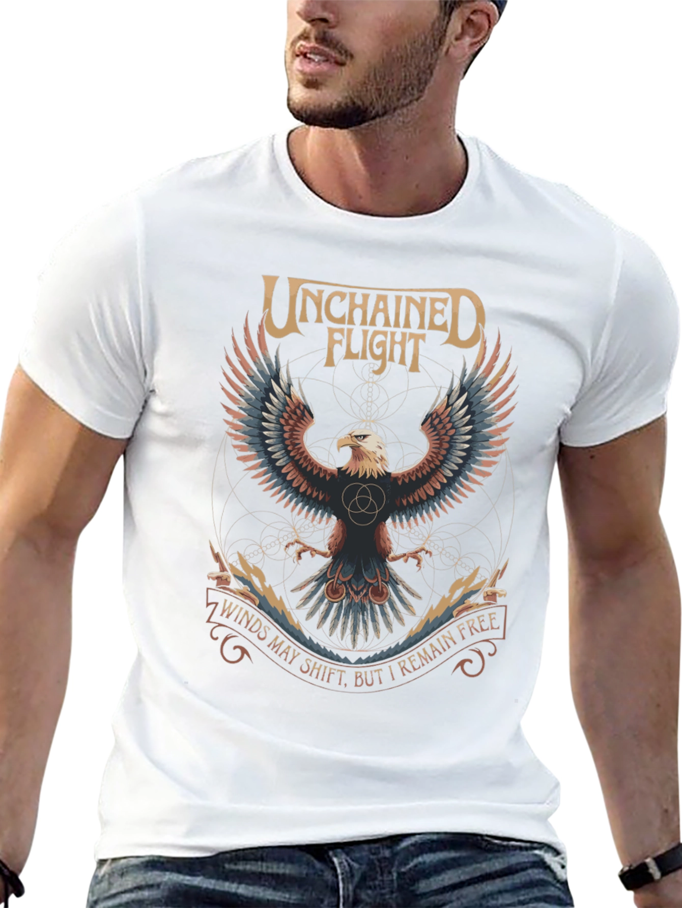 Unchained Flight Eagle Graphic Tee - Black
