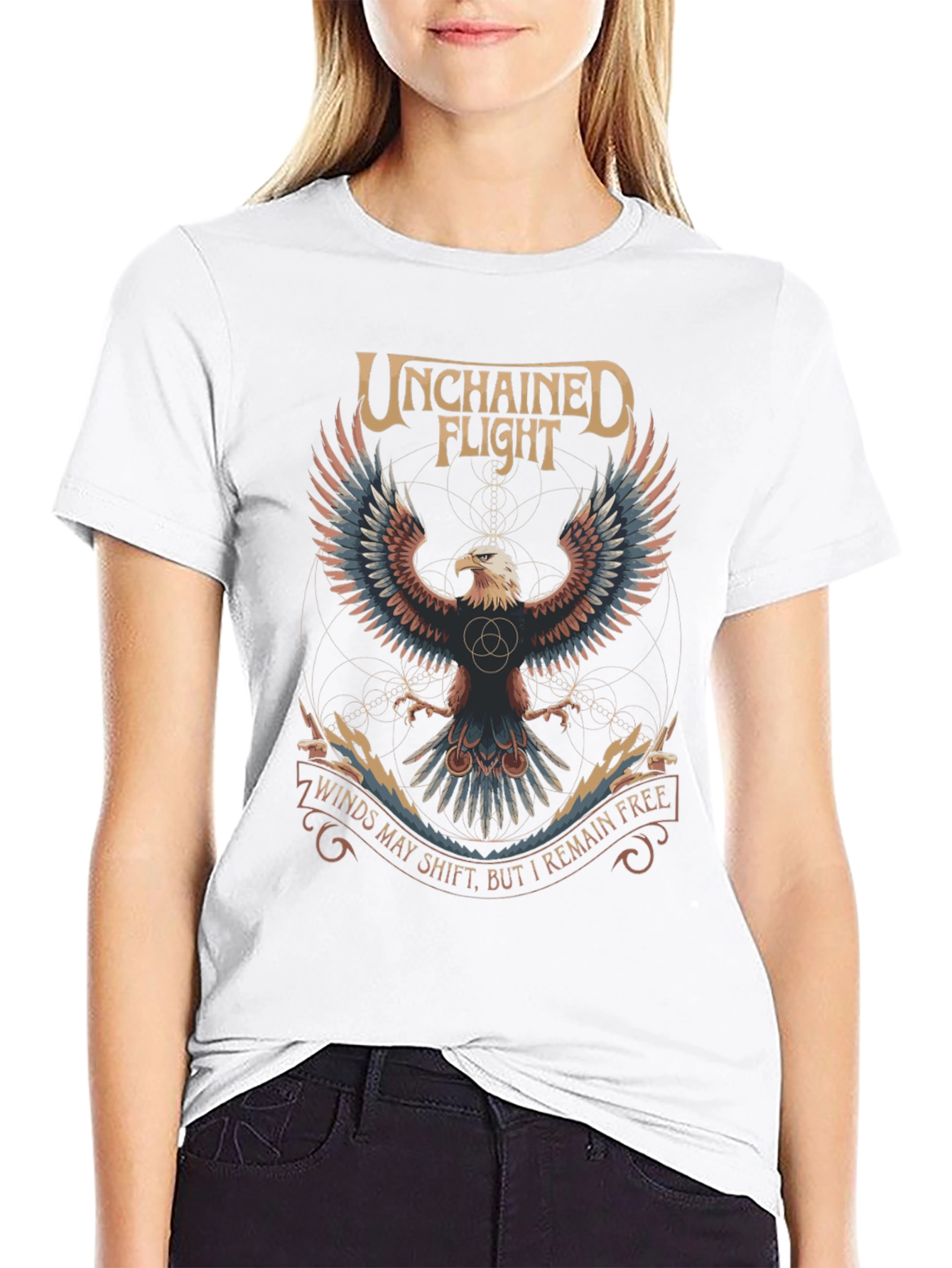 Unchained Flight Eagle Graphic Tee - Black