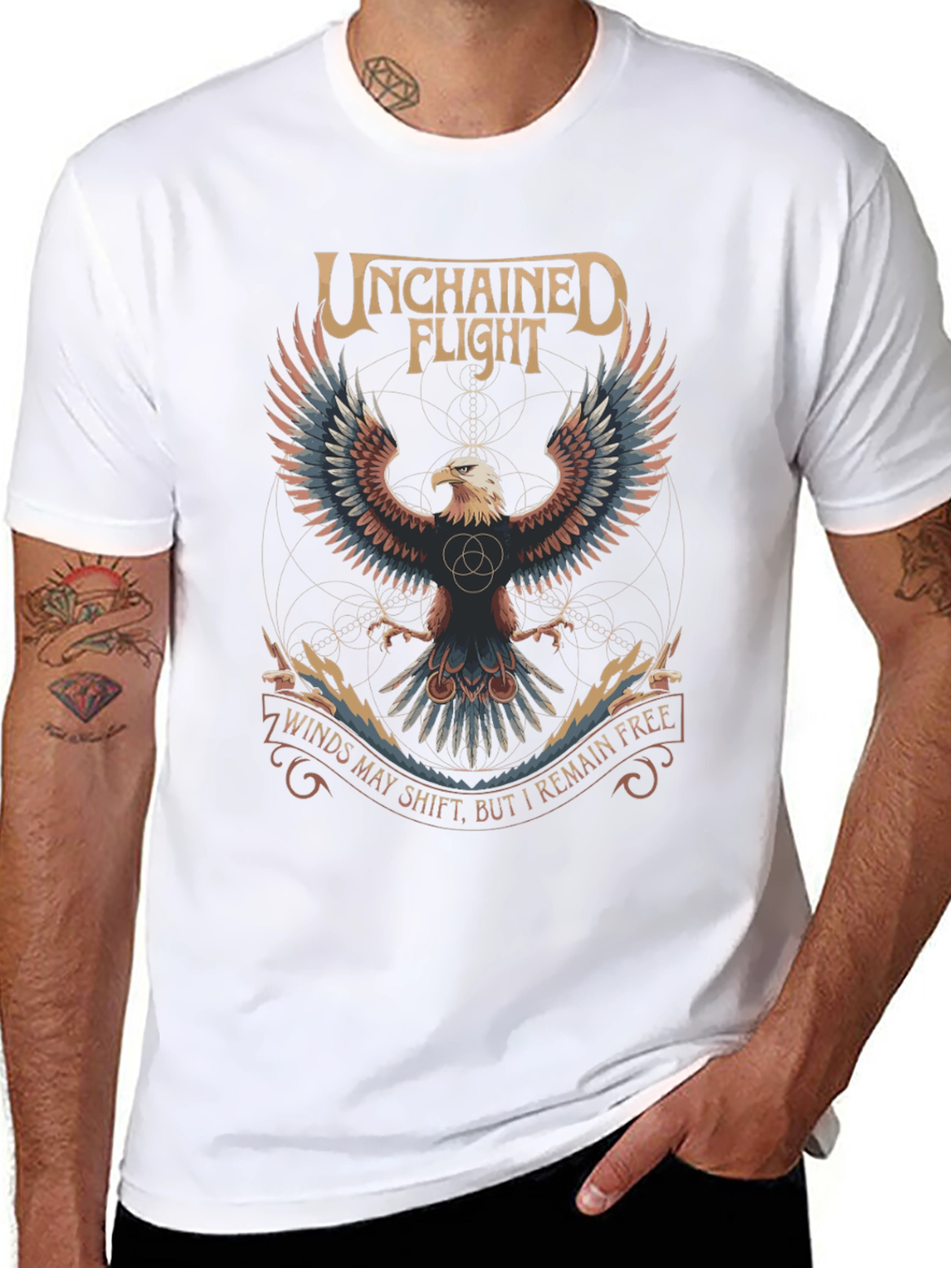 Unchained Flight Eagle Graphic Tee - Black