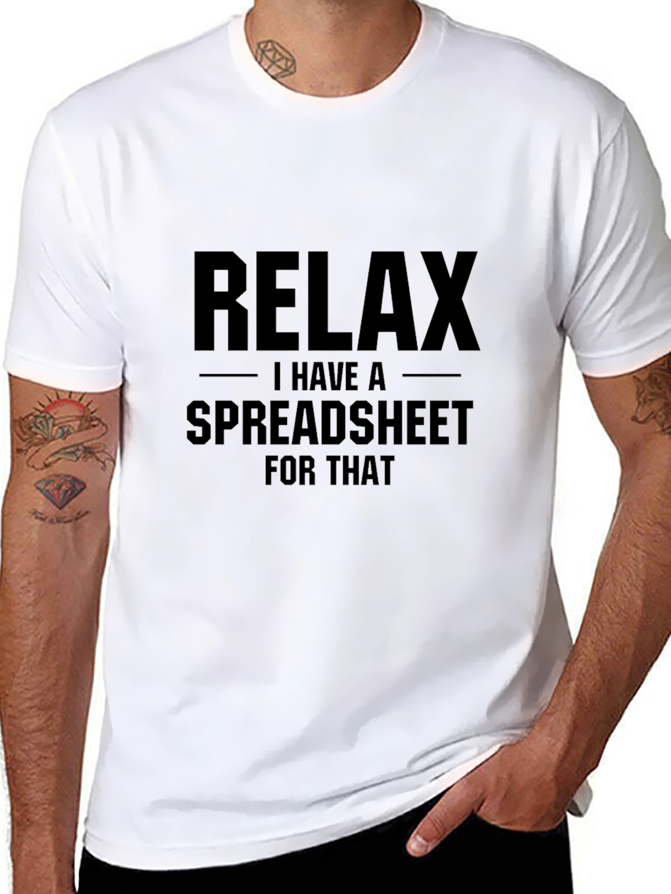 Relax Spreadsheet Black T-Shirt