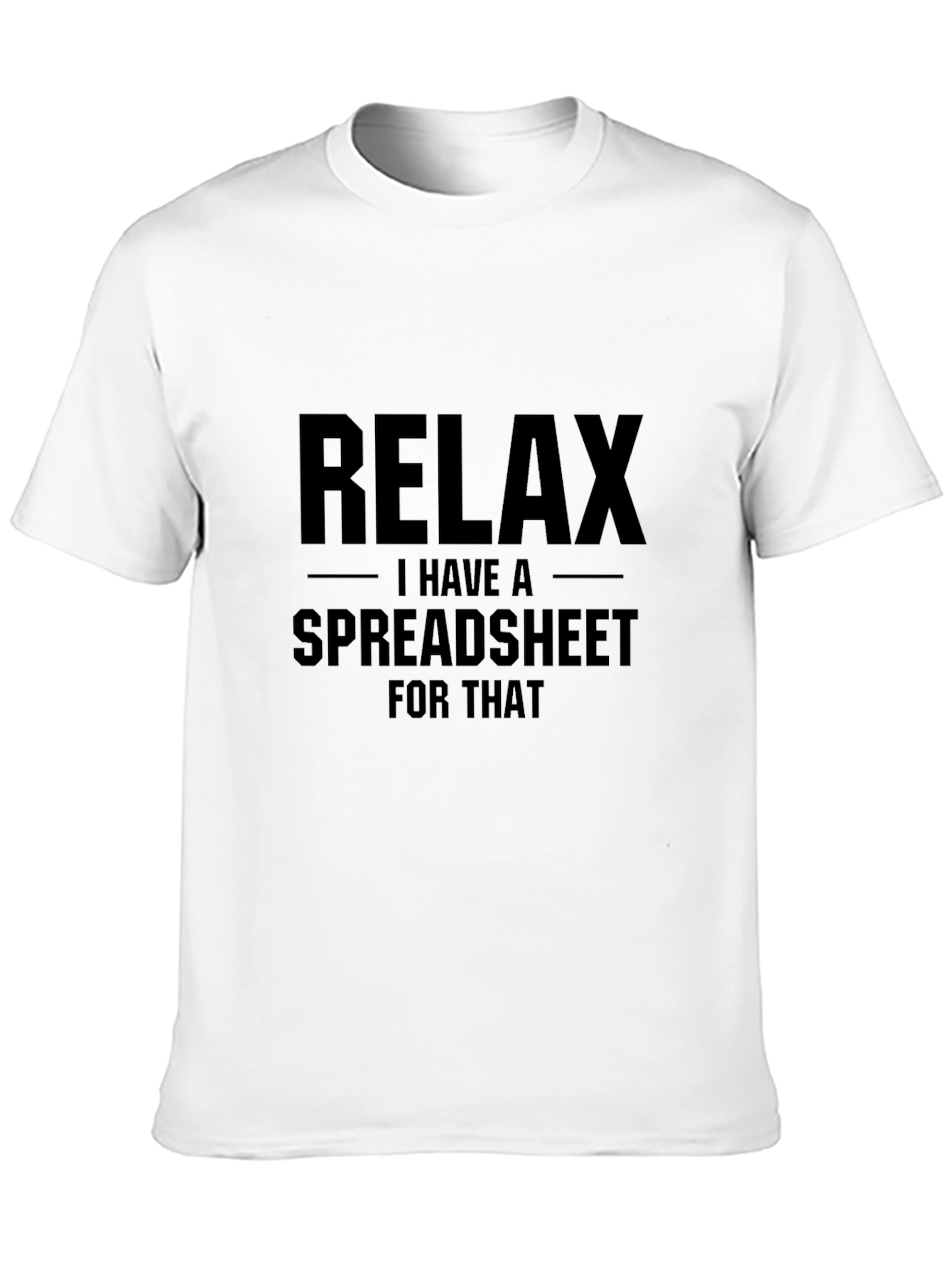 Relax Spreadsheet Black T-Shirt