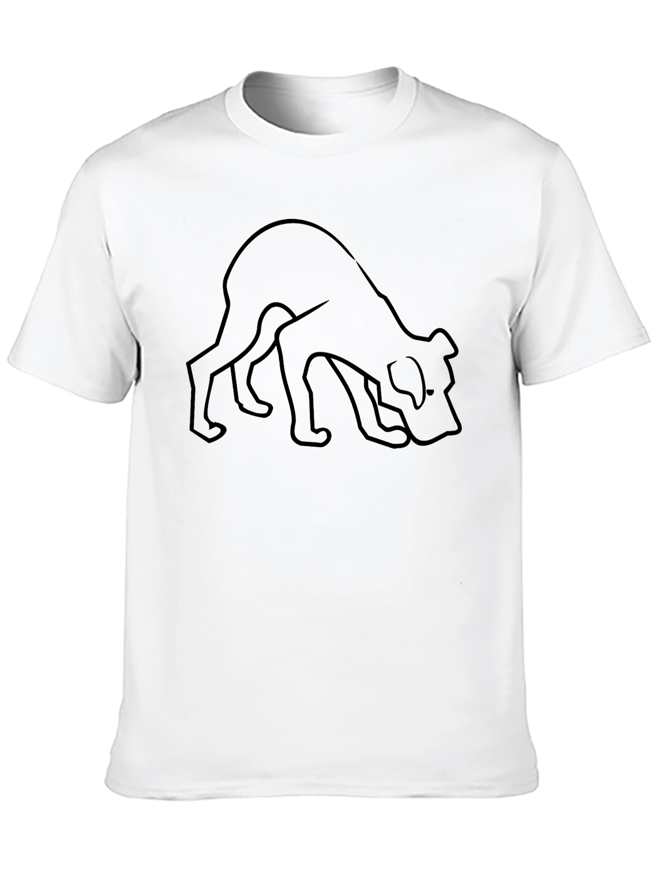 Black Dog Outline T-Shirt - Modern Casual Wear