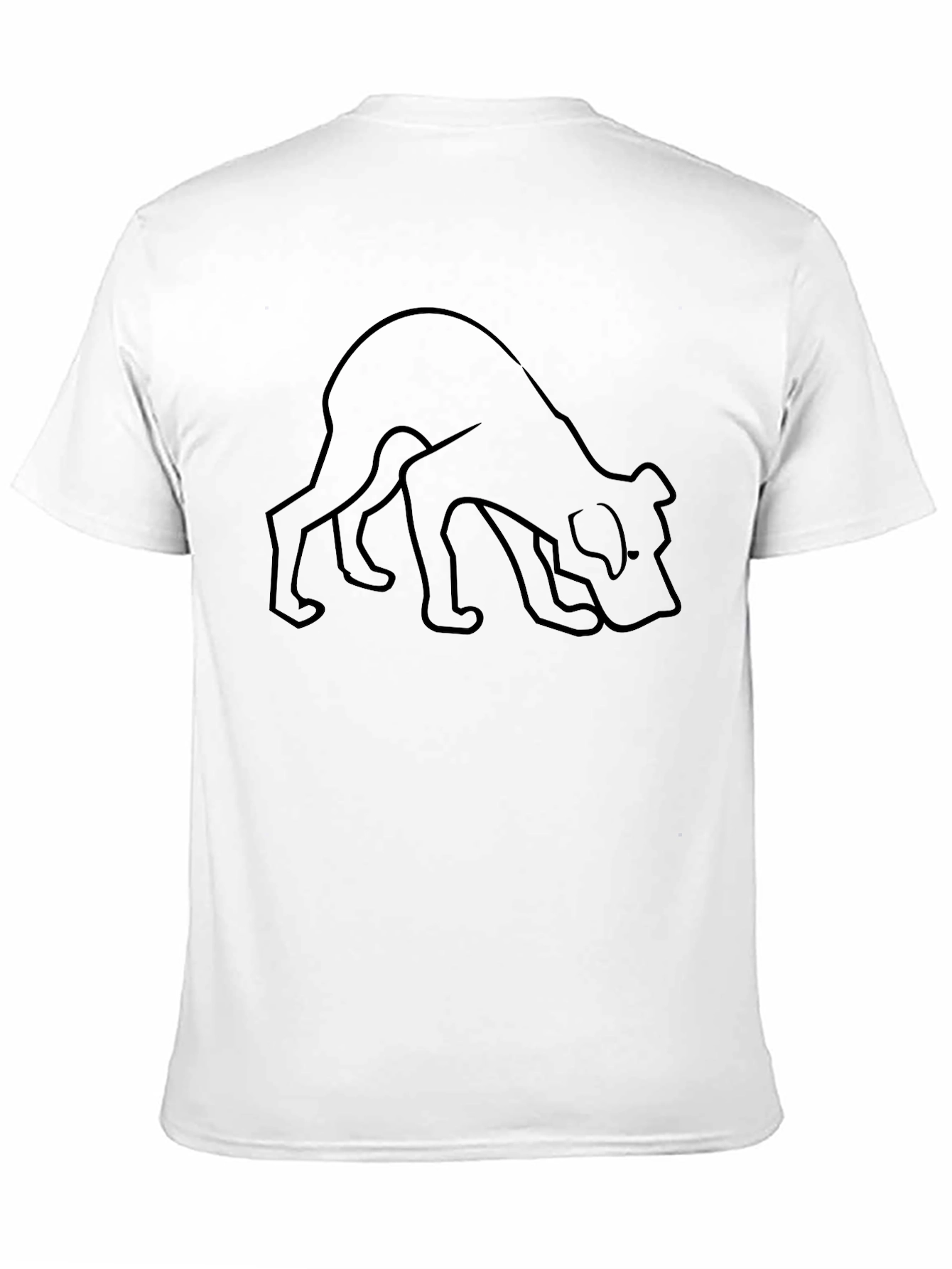 Black Dog Outline T-Shirt - Modern Casual Wear