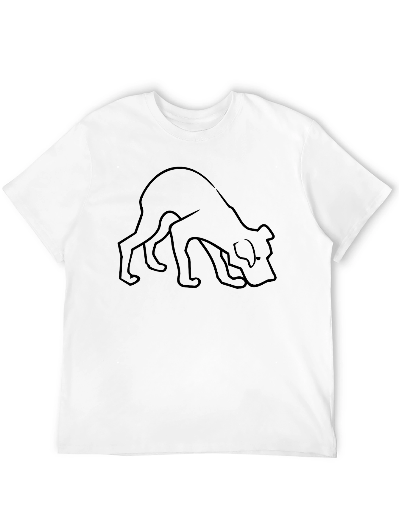 Black Dog Outline T-Shirt - Modern Casual Wear