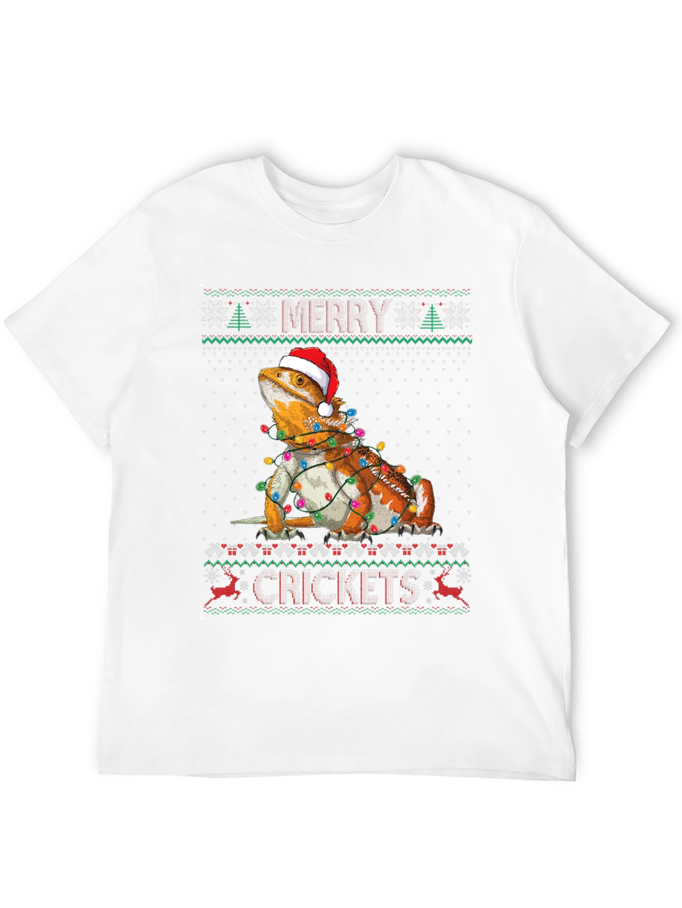 Merry Crickets Bearded Dragon Ugly Christmas Sweater T-Shirt