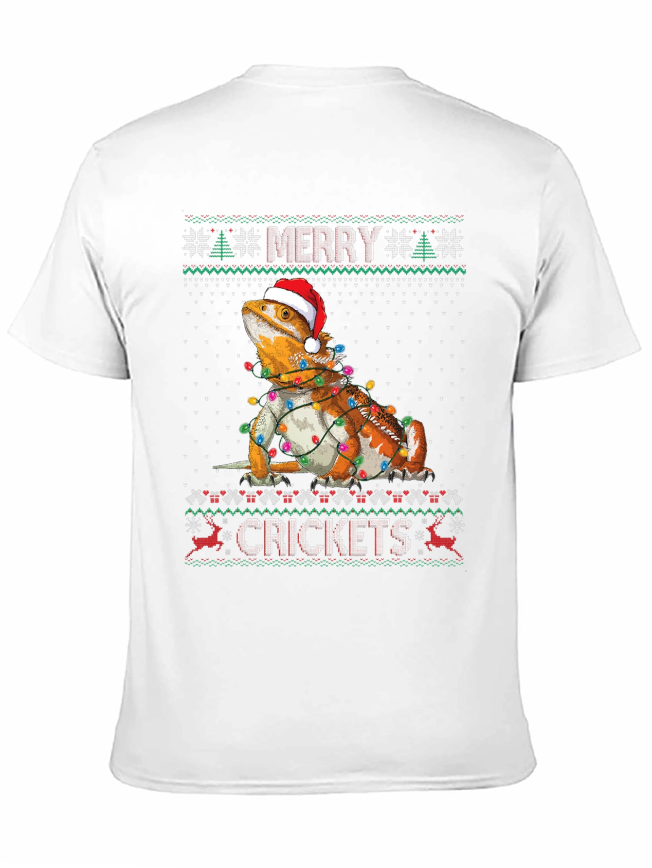 Merry Crickets Bearded Dragon Ugly Christmas Sweater T-Shirt