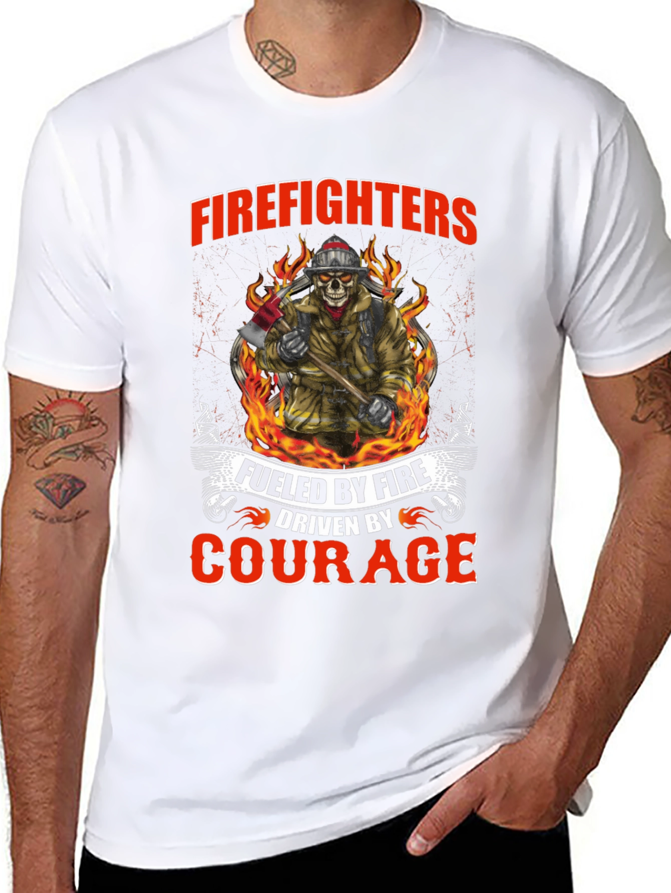 Firefighters Fueled by Fire Courage T-Shirt