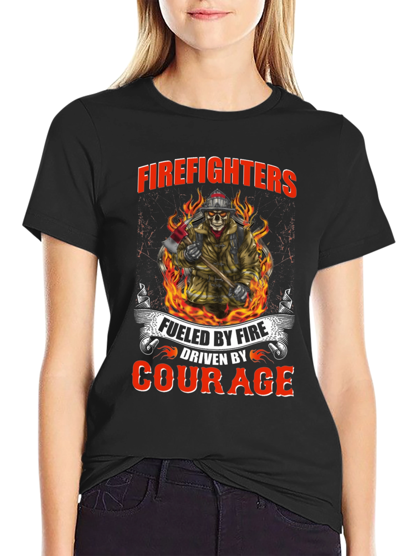 Firefighters Fueled by Fire Courage T-Shirt