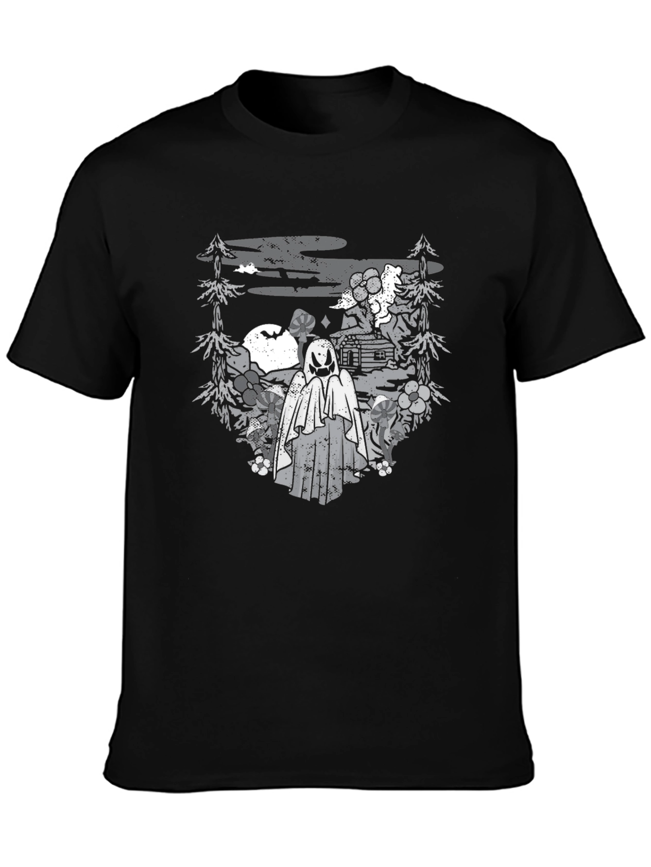 Spooky Ghost Landscape Graphic Tee