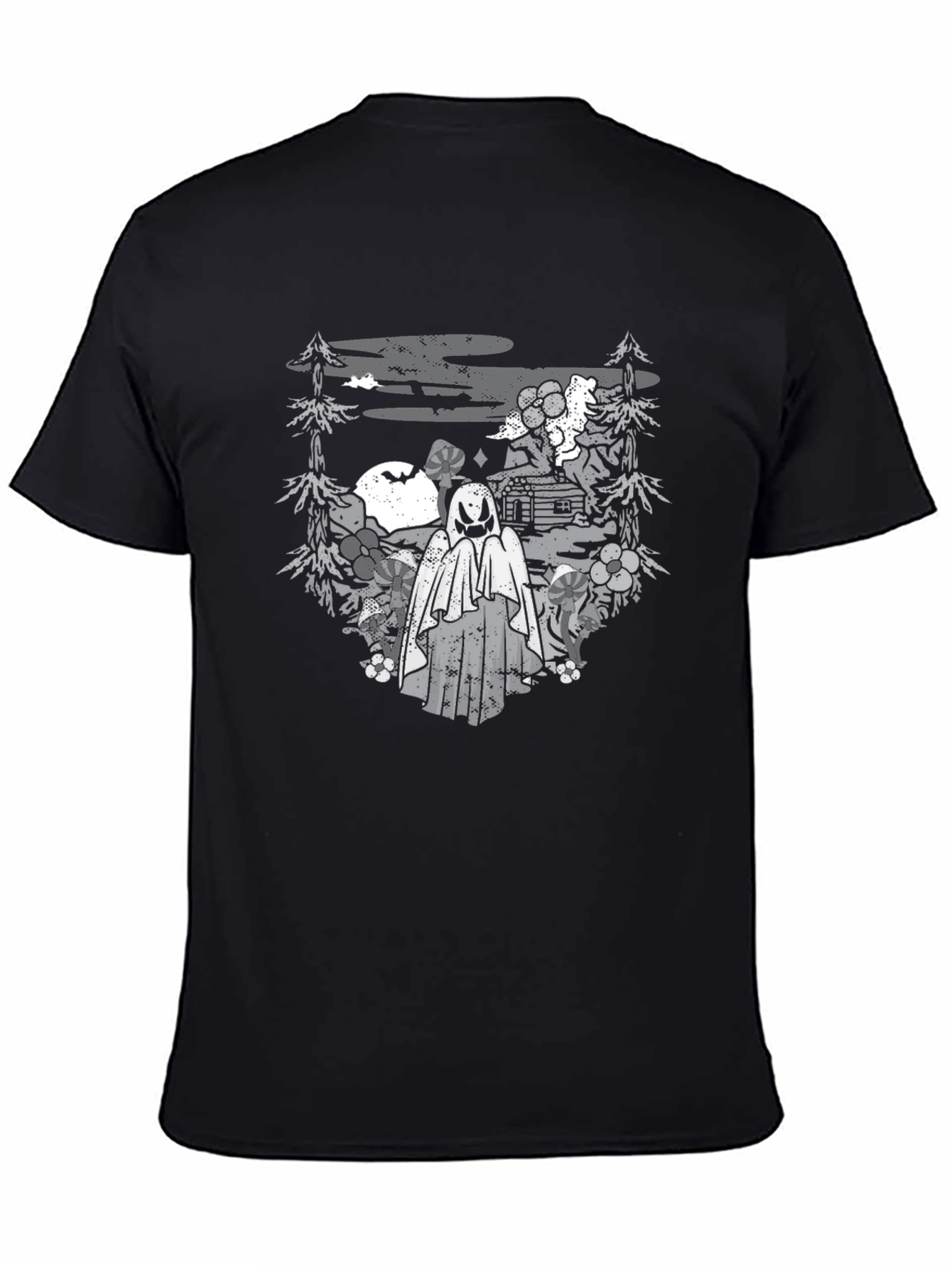 Spooky Ghost Landscape Graphic Tee