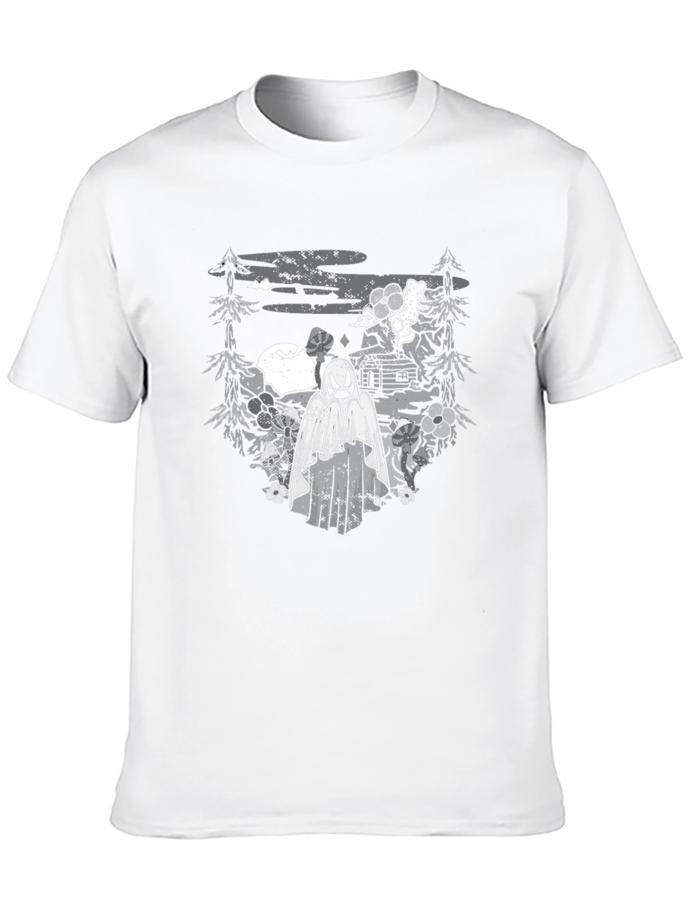 Spooky Ghost Landscape Graphic Tee