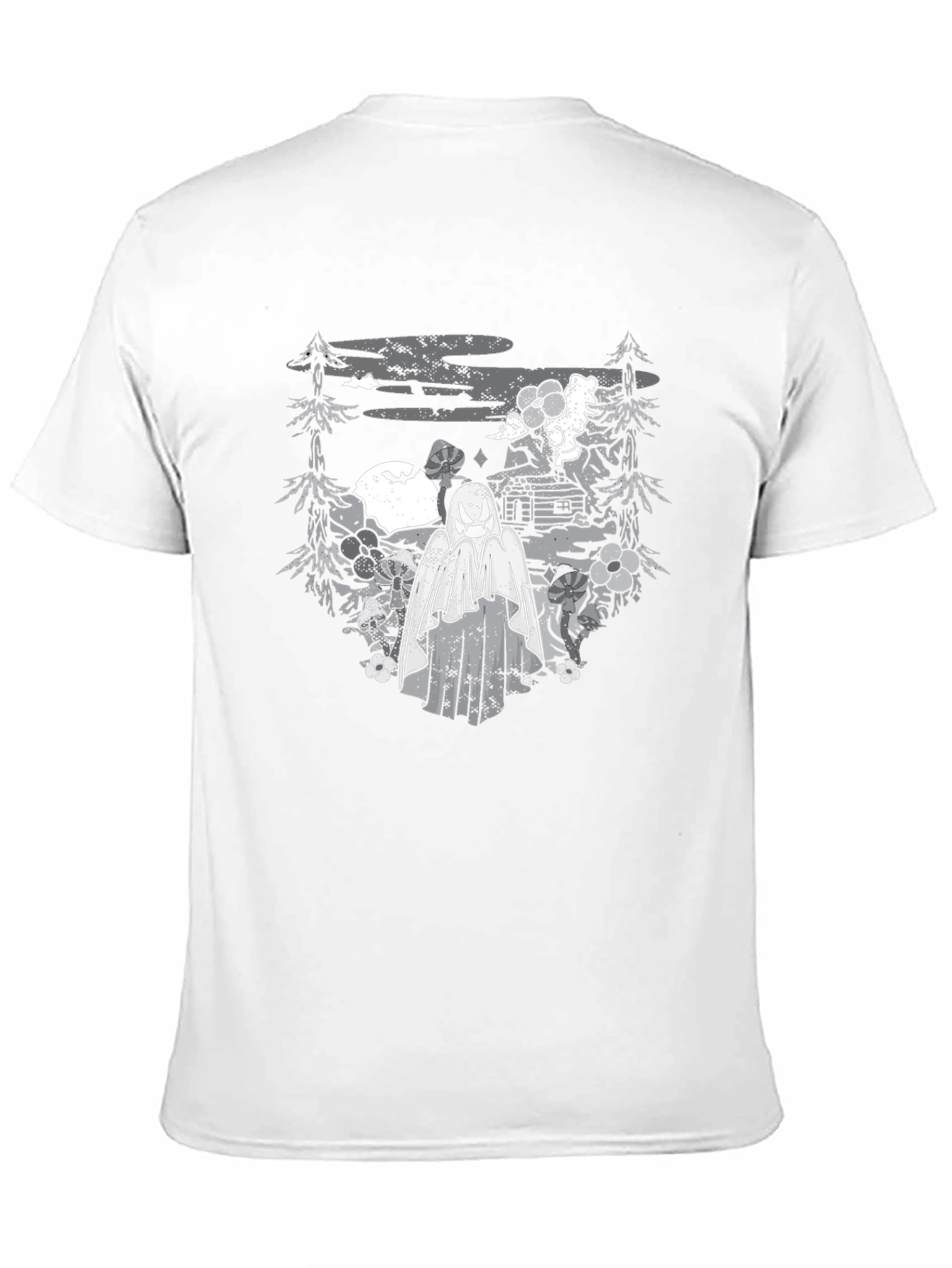 Spooky Ghost Landscape Graphic Tee