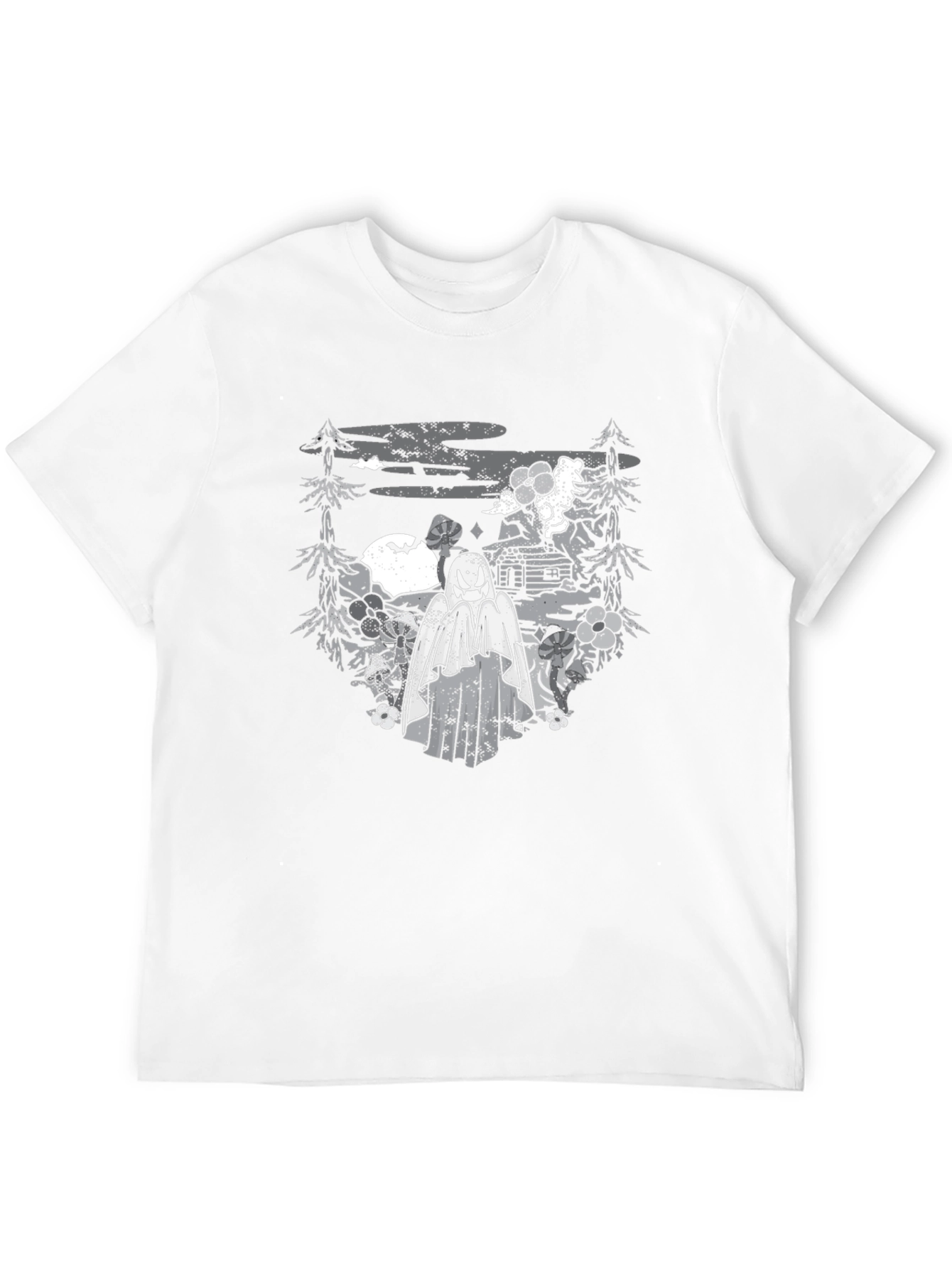 Spooky Ghost Landscape Graphic Tee