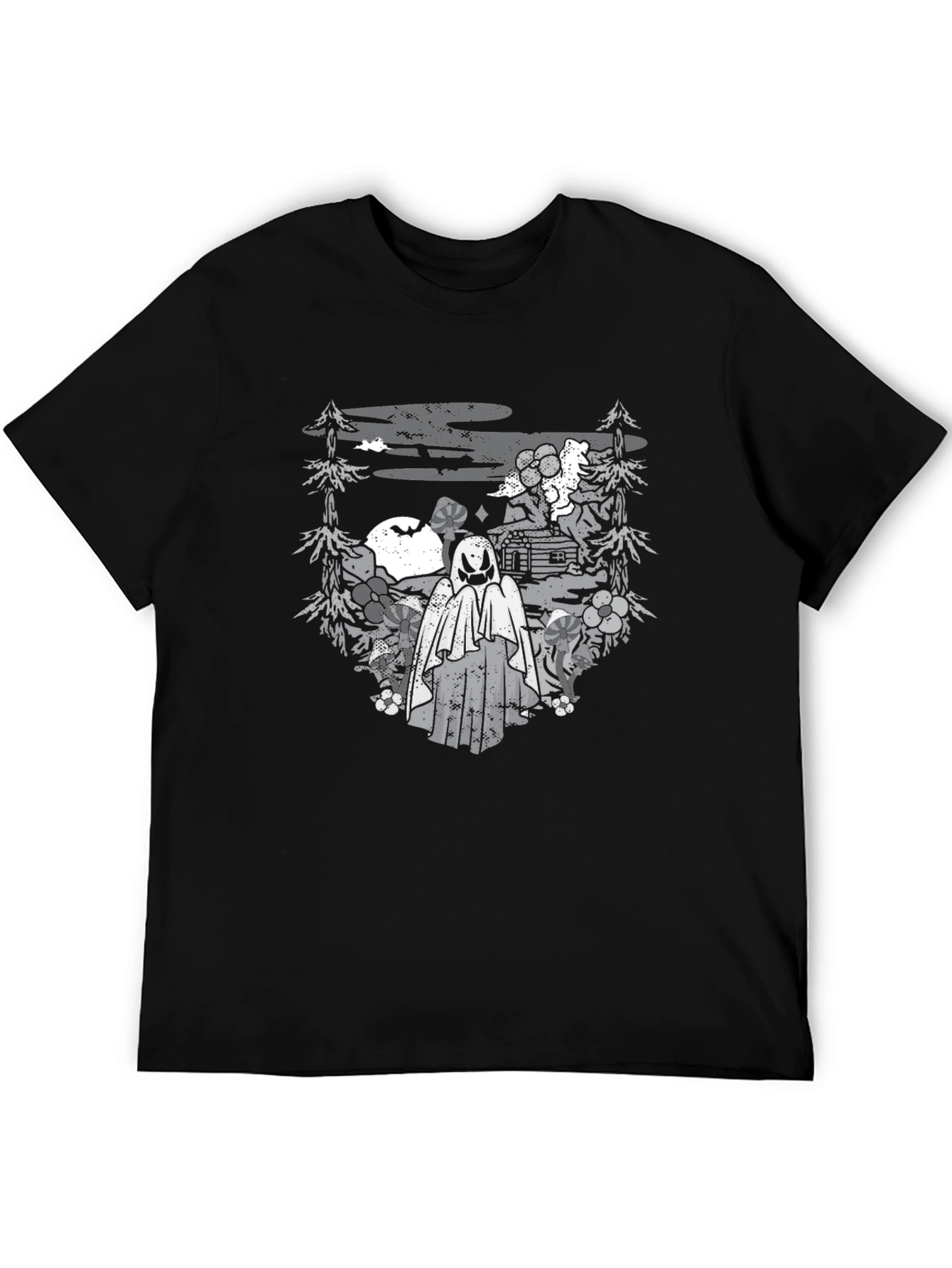Spooky Ghost Landscape Graphic Tee