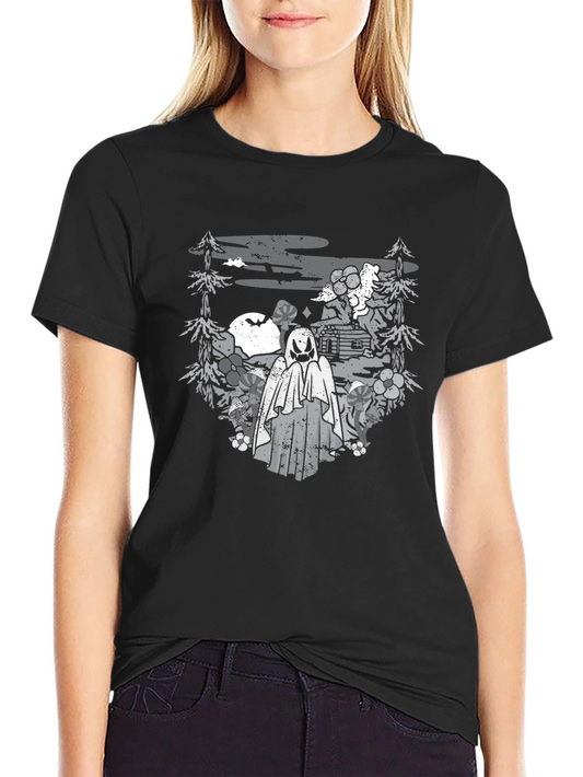 Spooky Ghost Landscape Graphic Tee