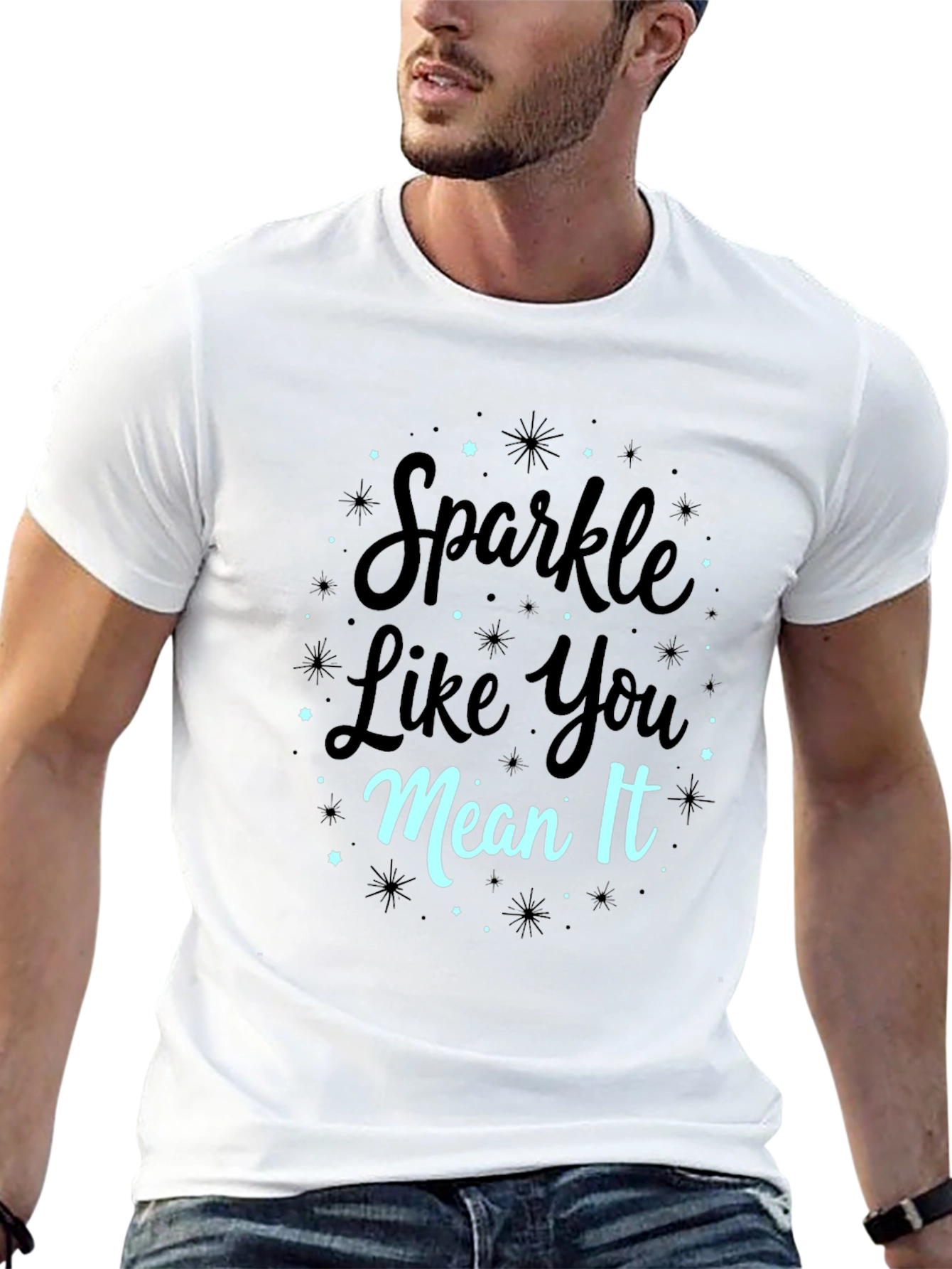 Sparkle Like You Mean It Black Graphic Tee