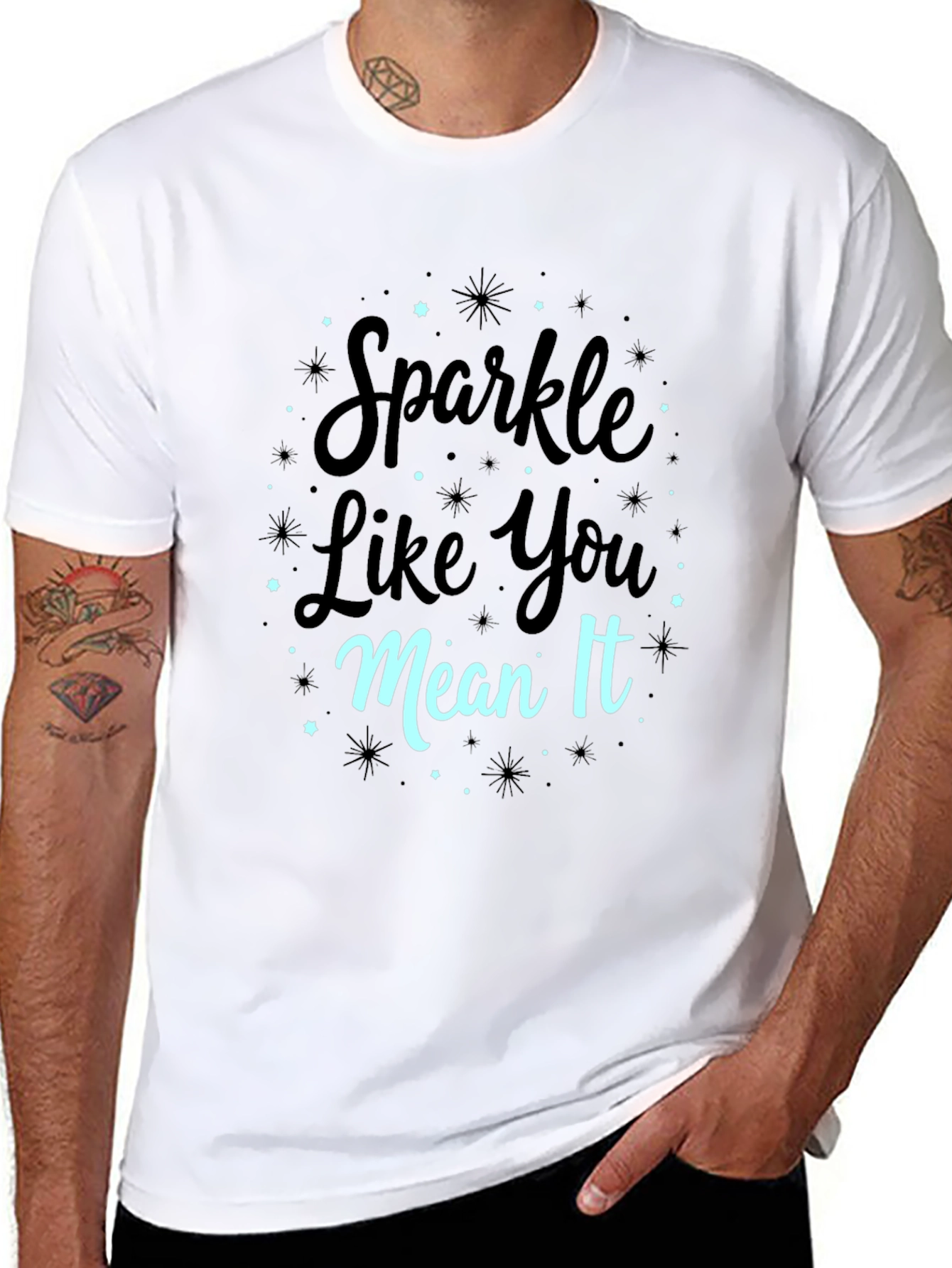 Sparkle Like You Mean It Black Graphic Tee