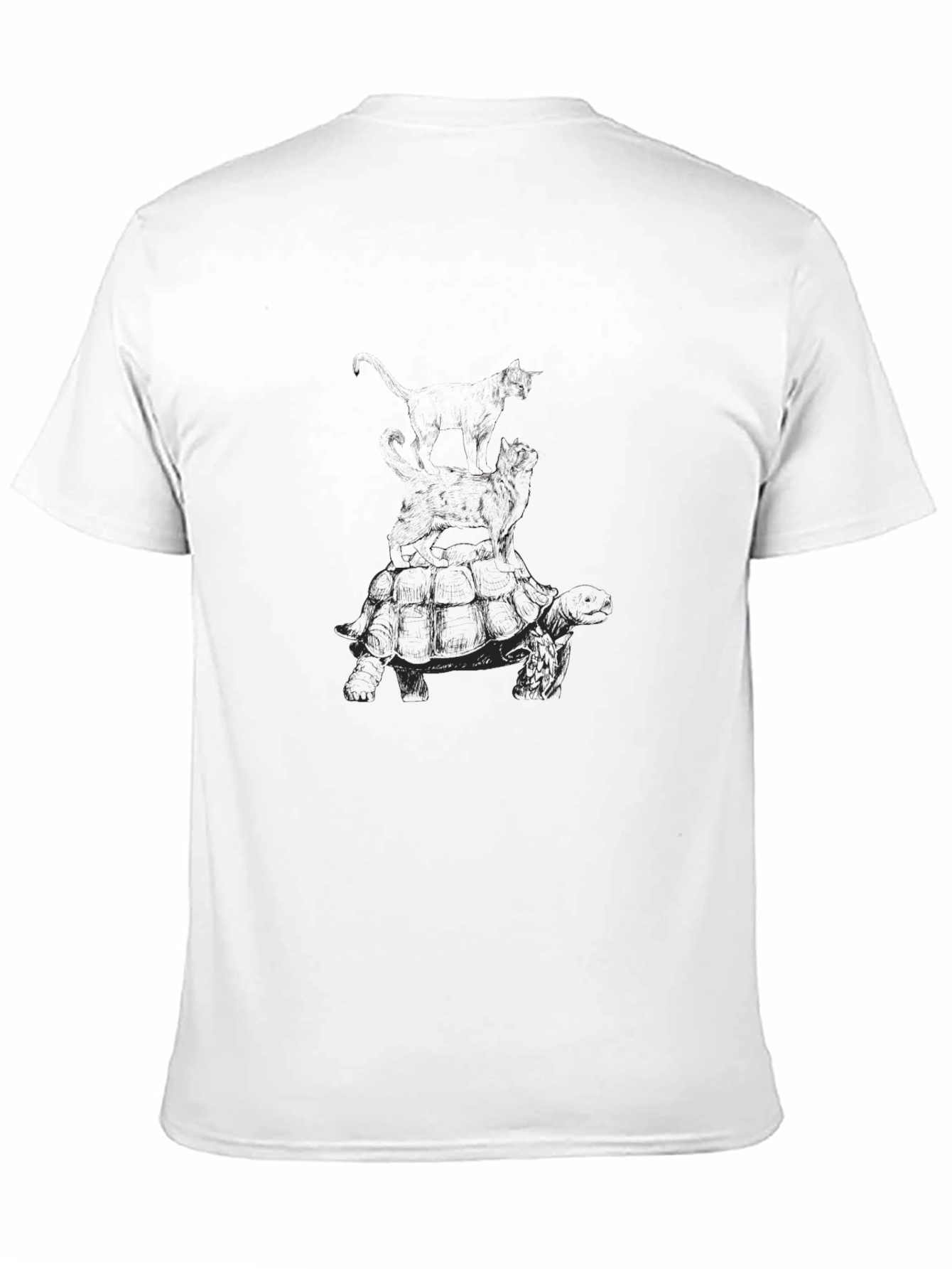 Mens Black T-Shirt with Abstract White Design