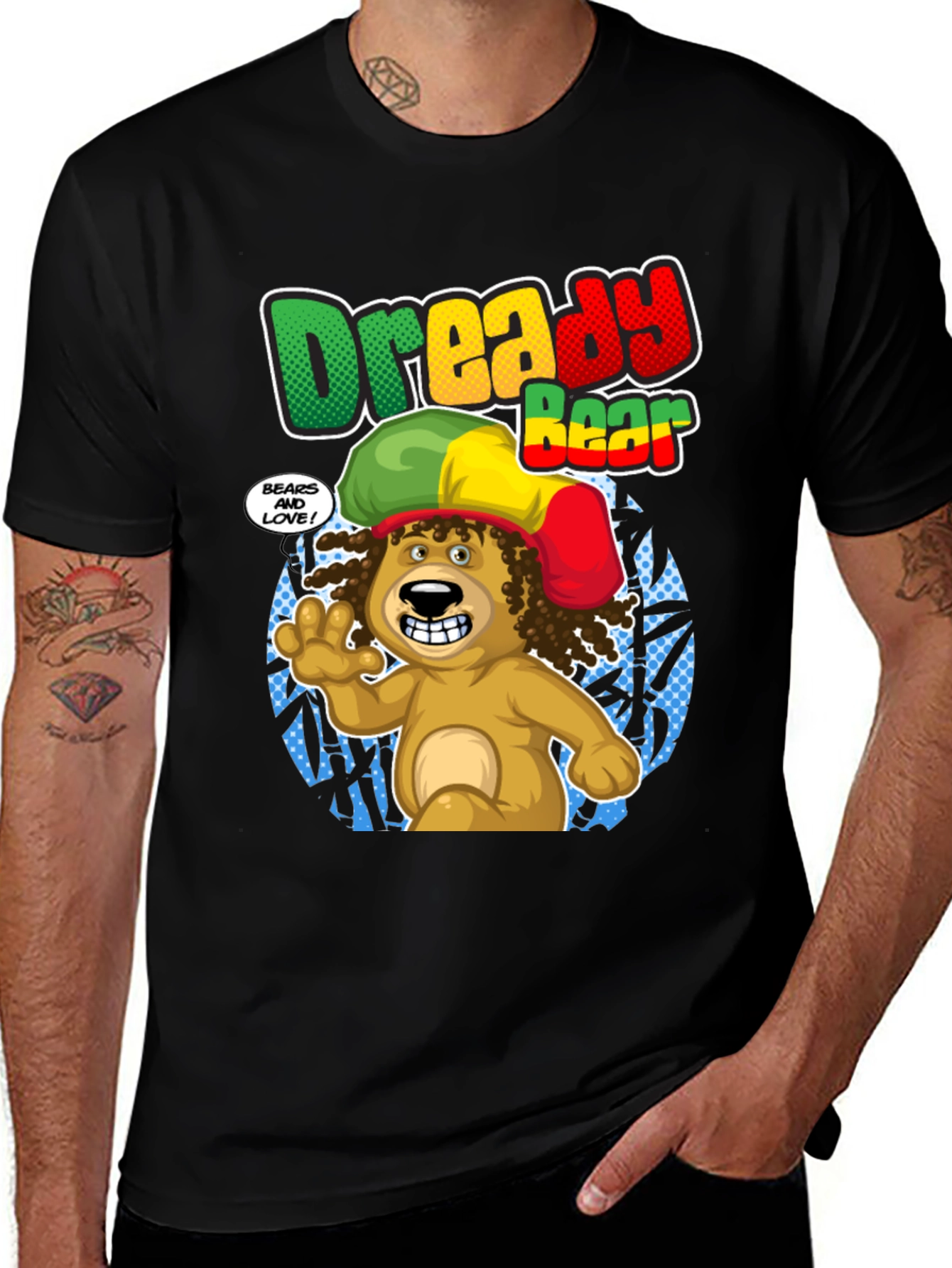 Dready Bear T-Shirt - Rastafarian Style