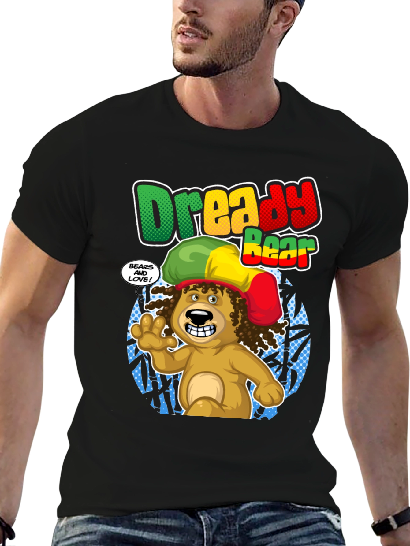 Dready Bear T-Shirt - Rastafarian Style