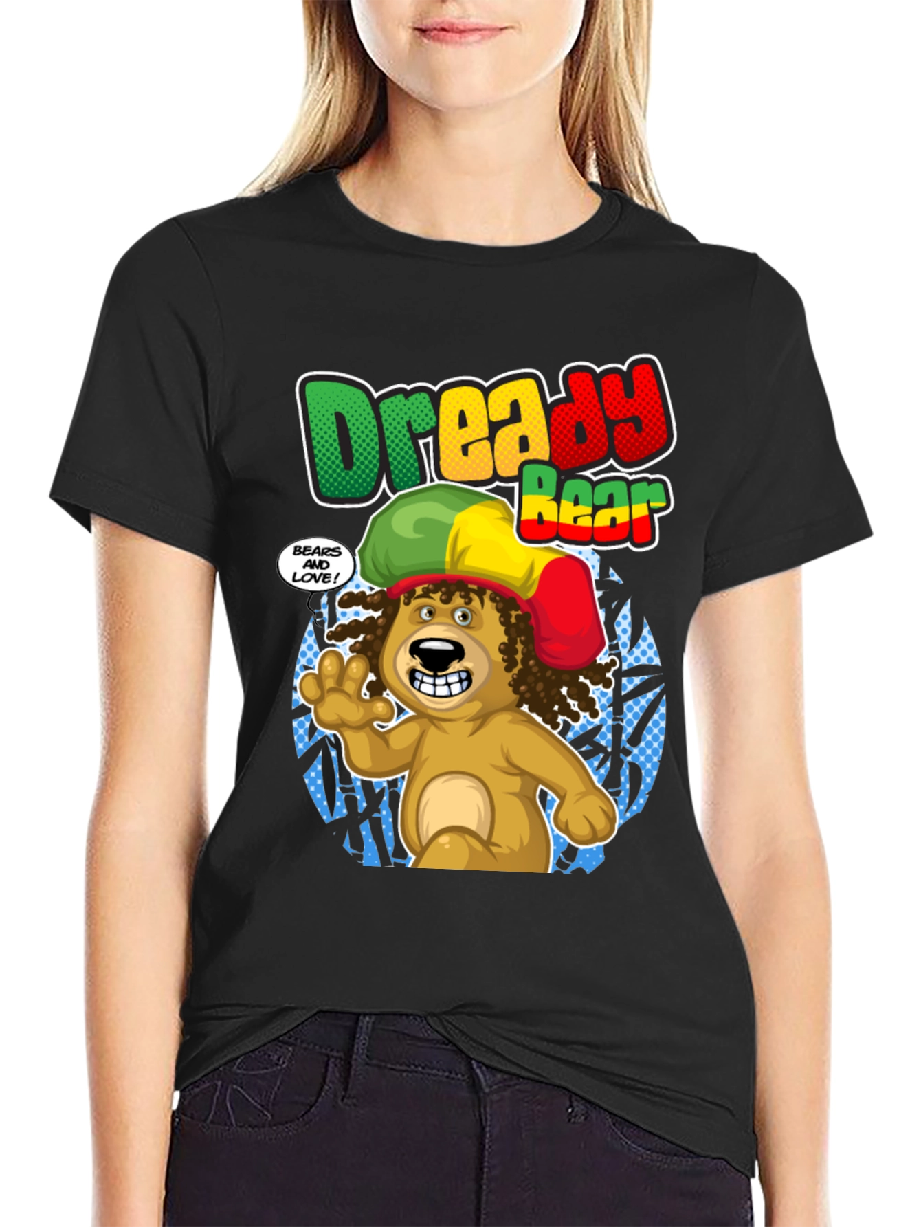 Dready Bear T-Shirt - Rastafarian Style