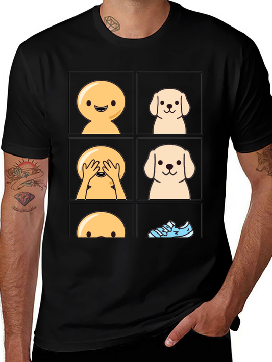 Hide and Seek Dog T-Shirt - Cute Cartoon Tee
