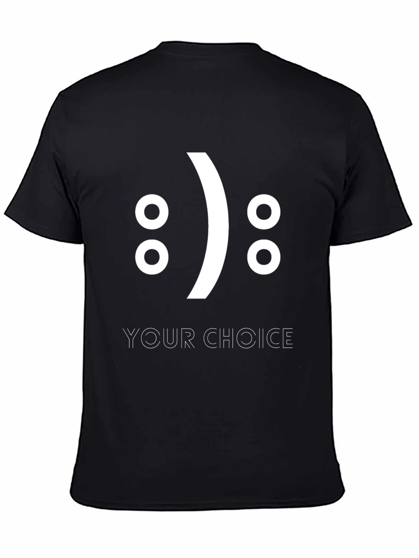Your Choice Smiley Face Graphic T-Shirt - Black