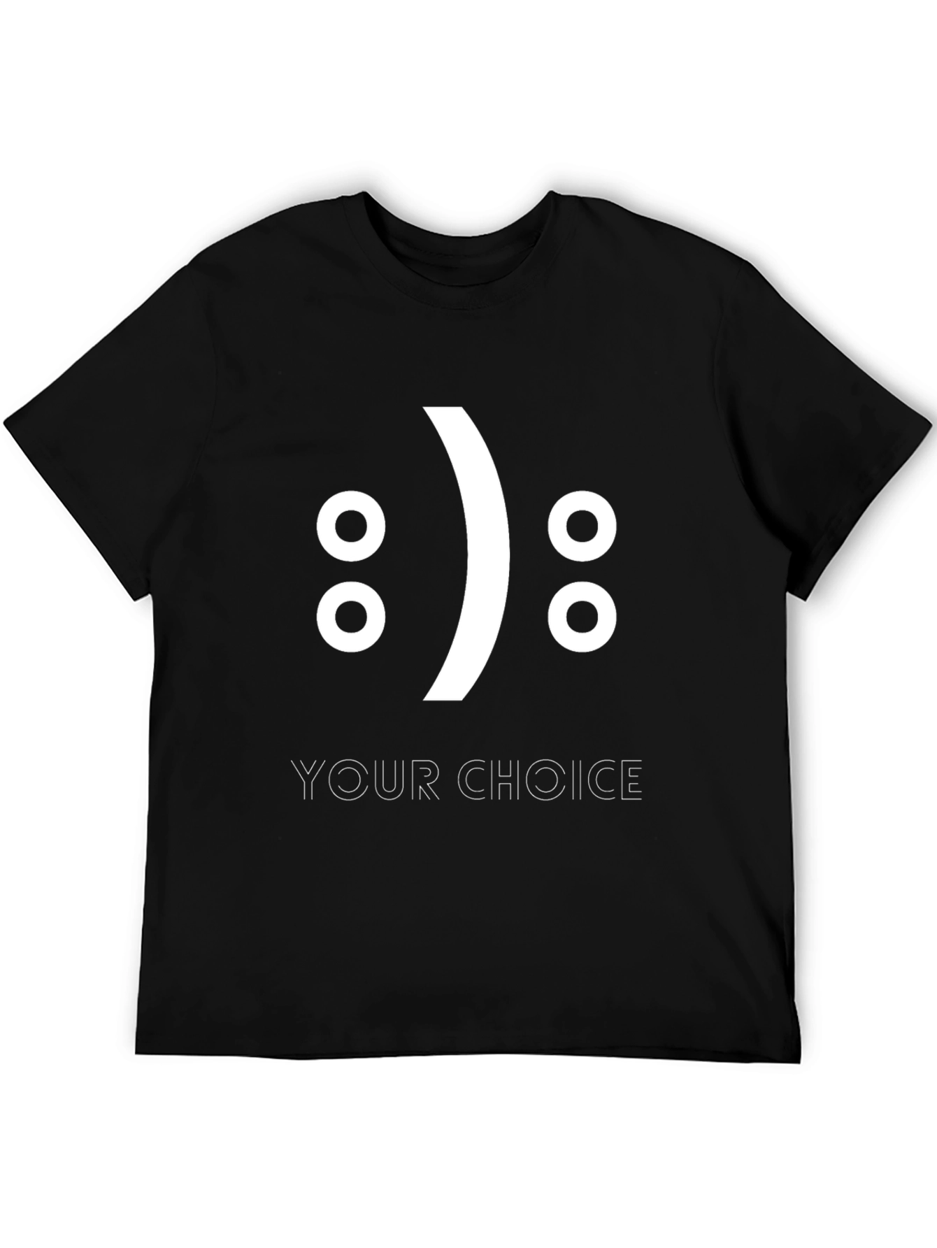 Your Choice Smiley Face Graphic T-Shirt - Black