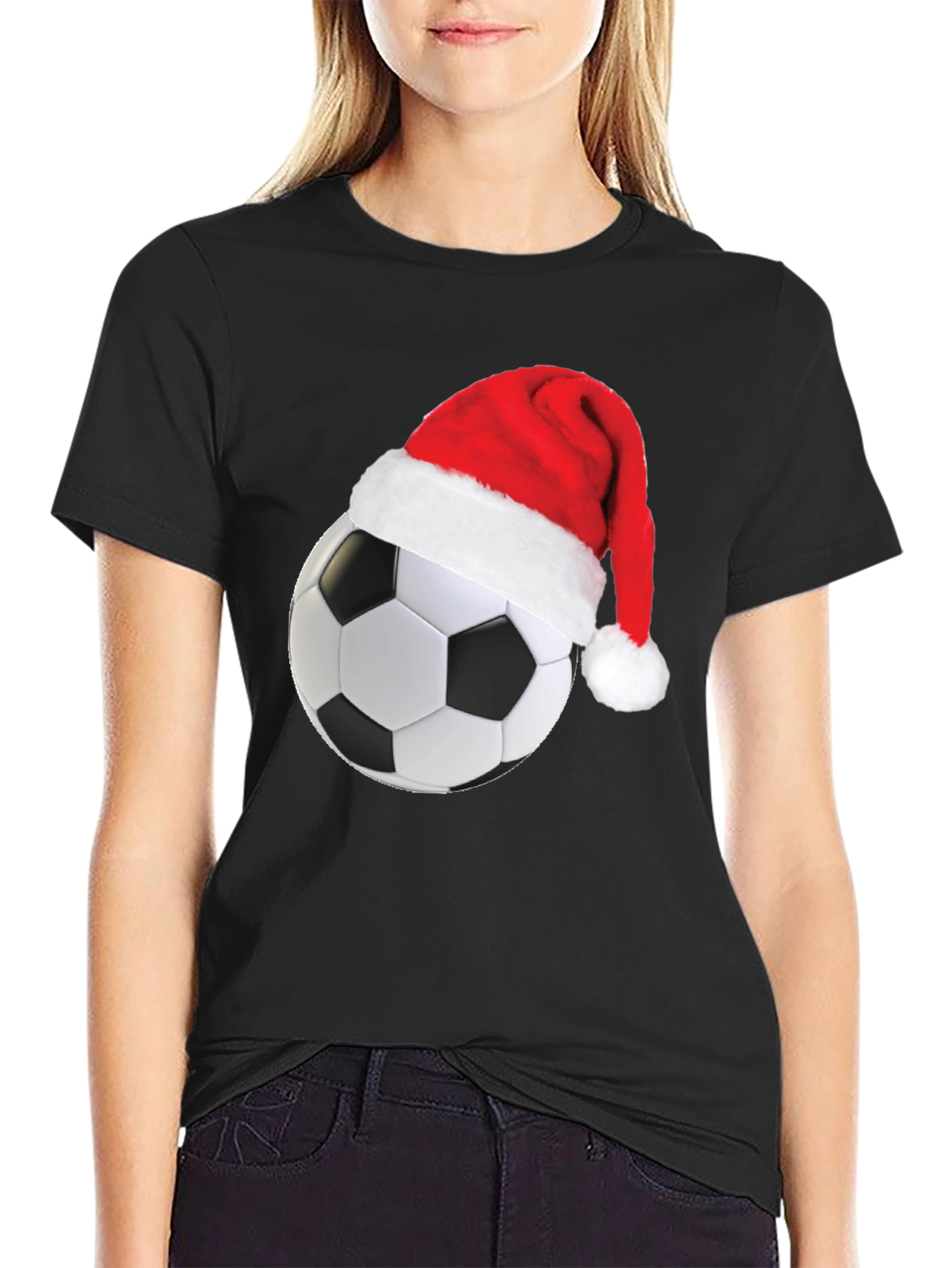 Festive Soccer Ball Christmas T-Shirt