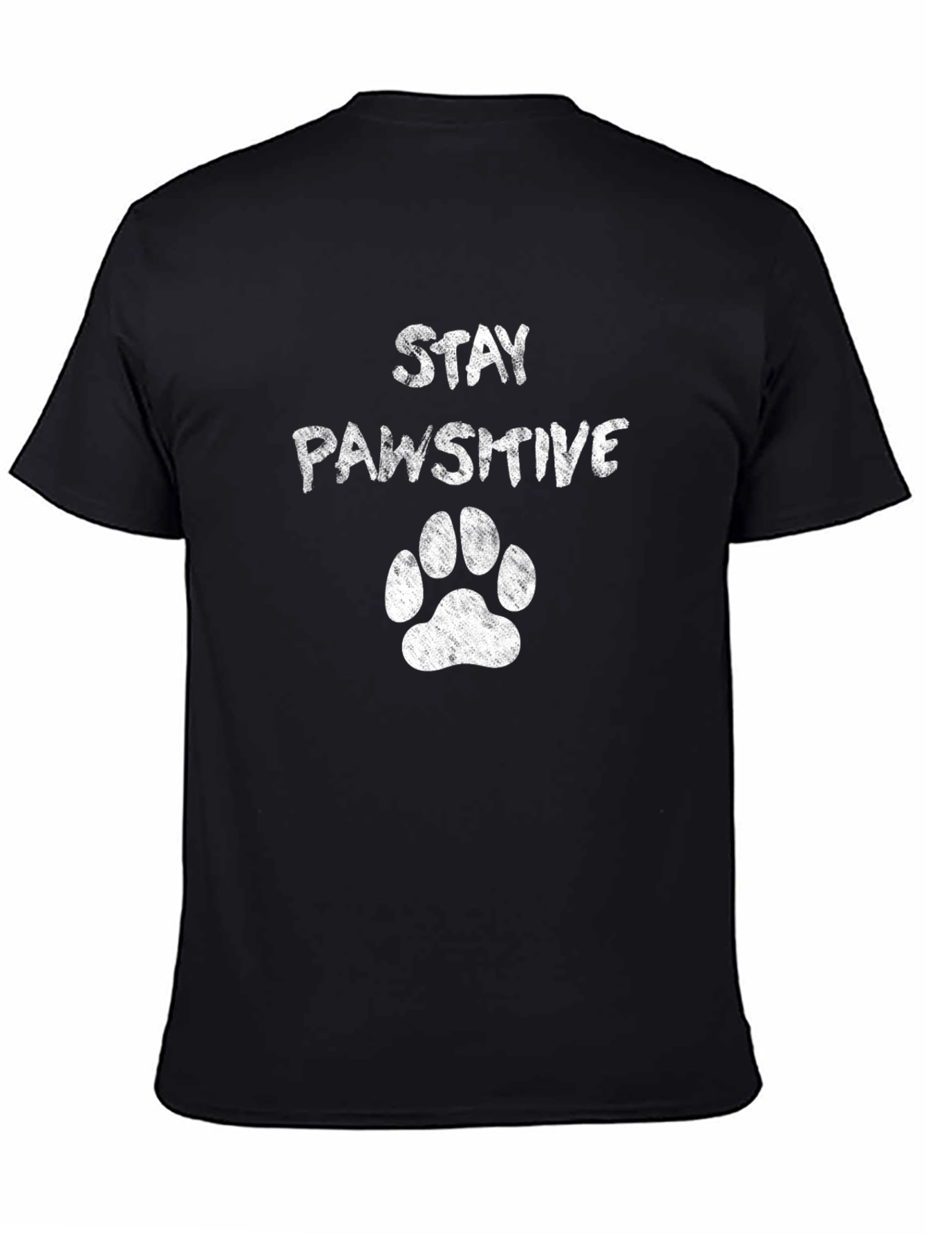 Stay Pawsitive Black T-Shirt for Dog Lovers