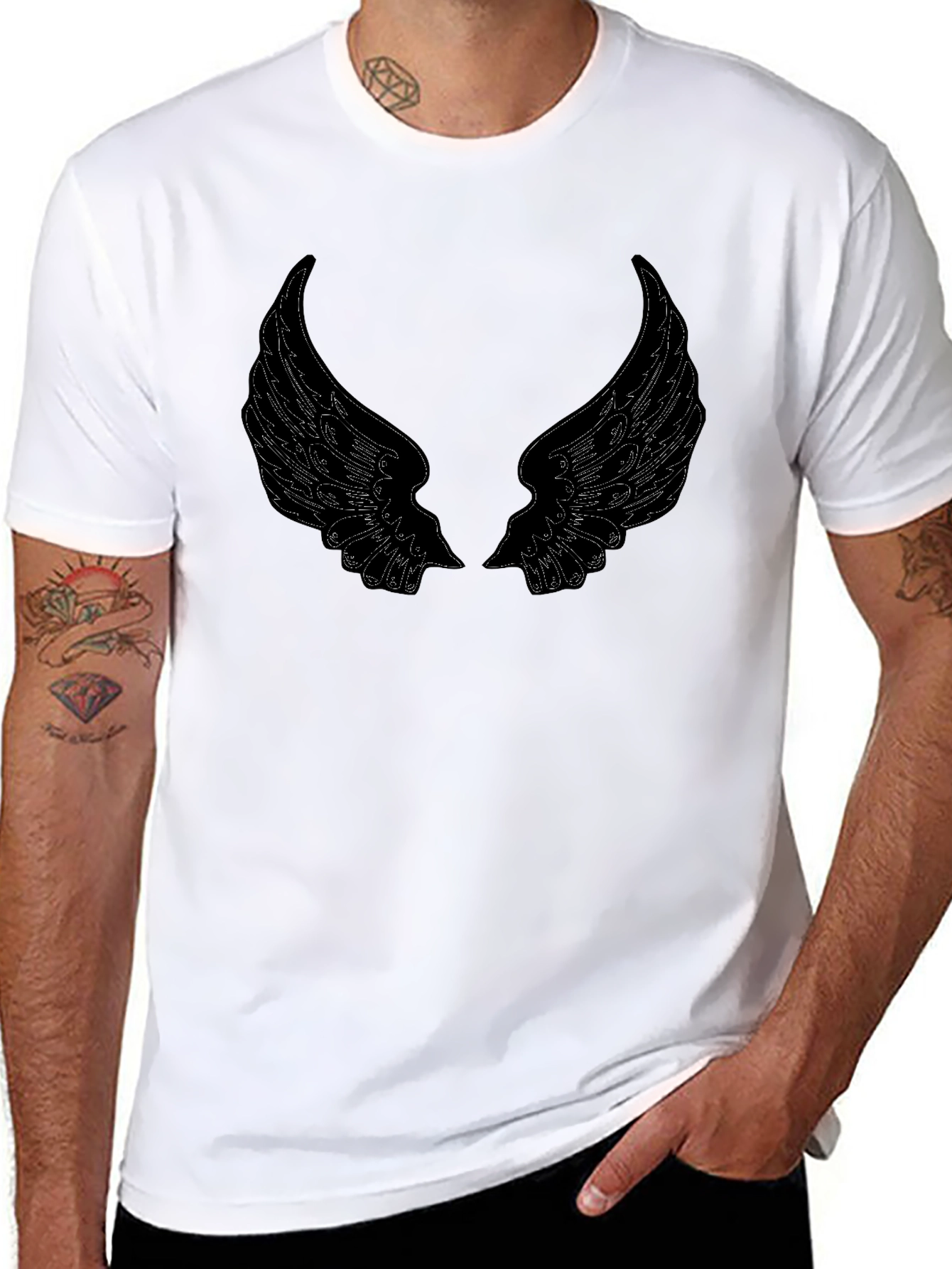 Black Angel Wings Graphic Tee