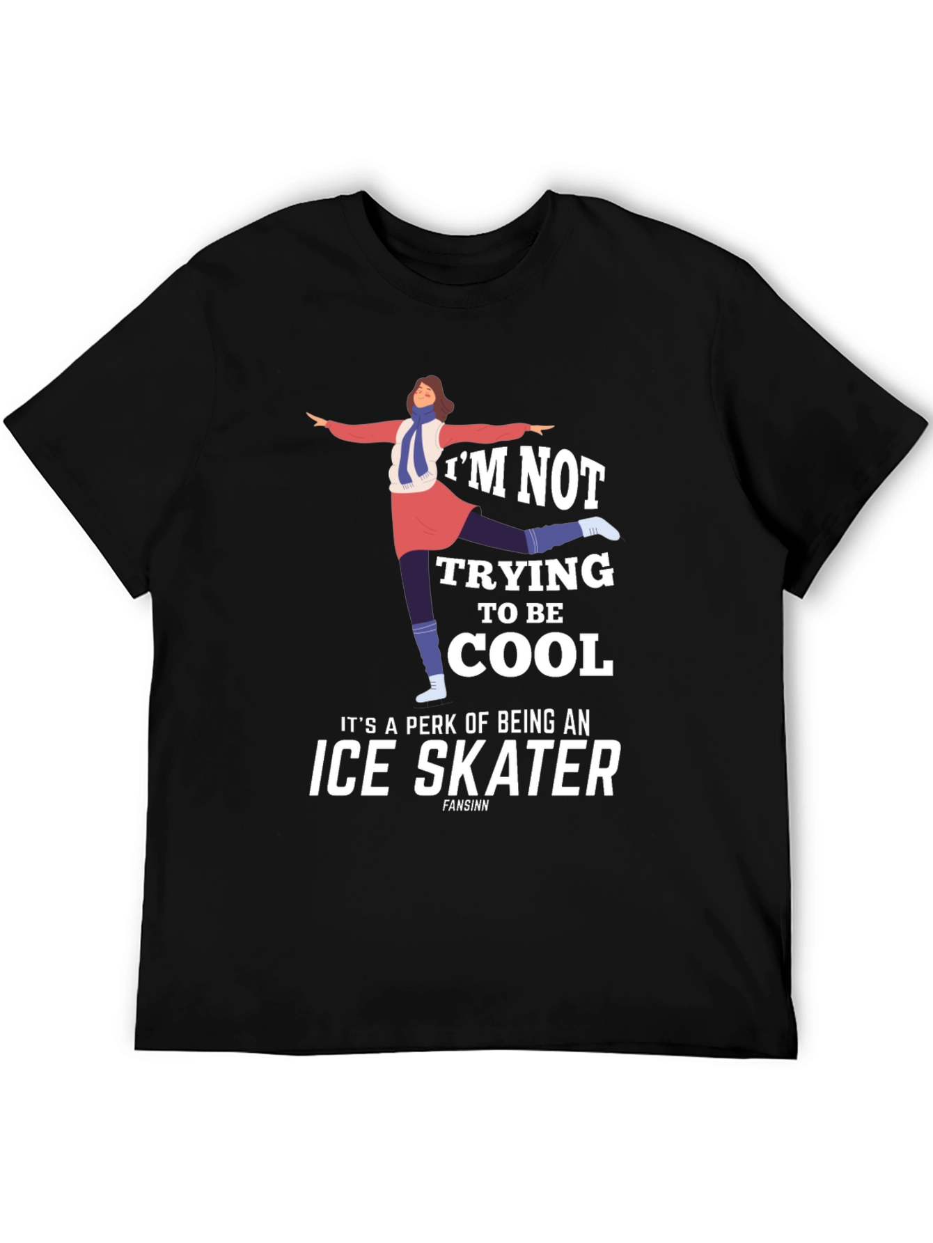 Cool Ice Skater Graphic Tee Shirt