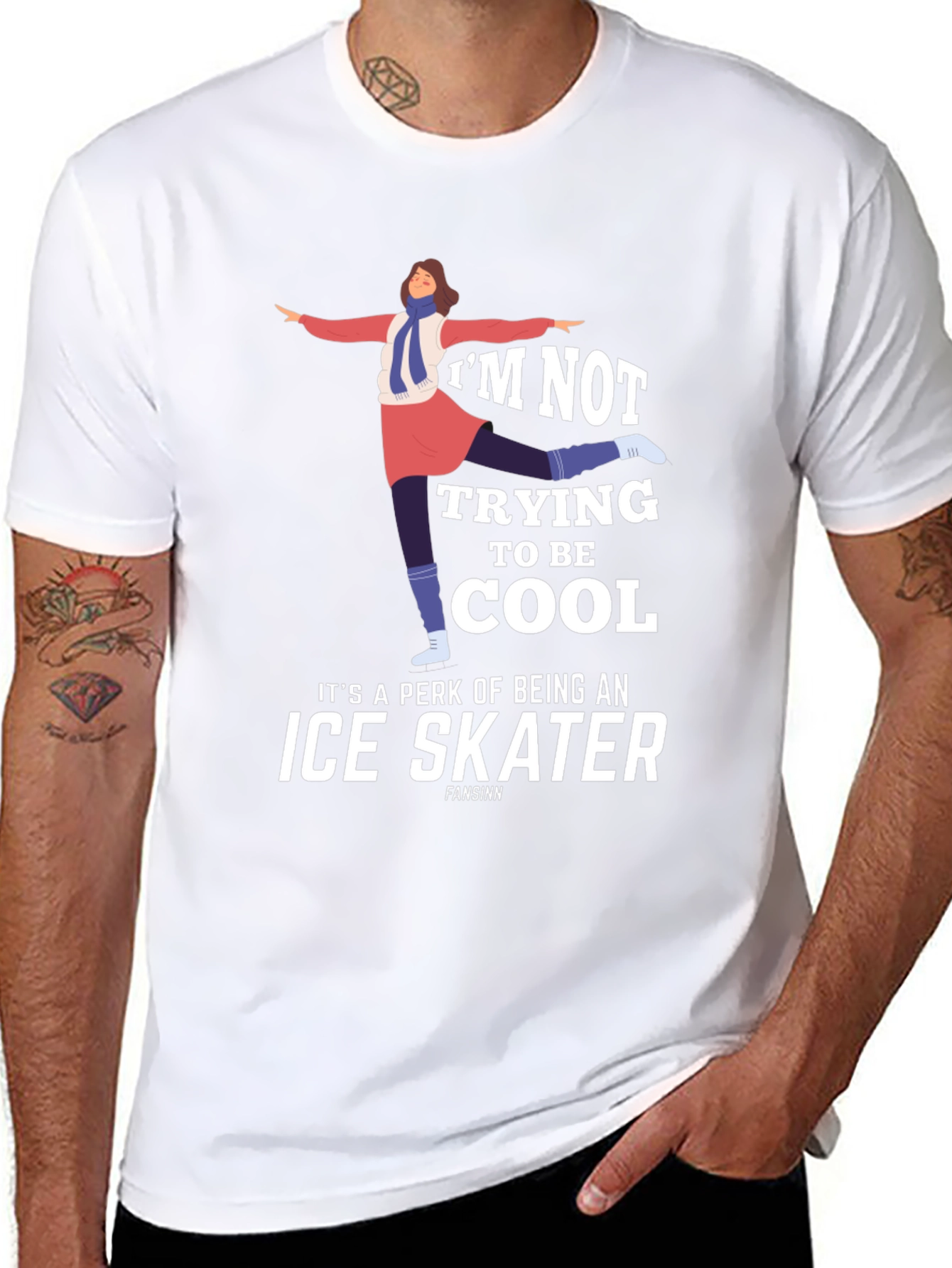 Cool Ice Skater Graphic Tee Shirt