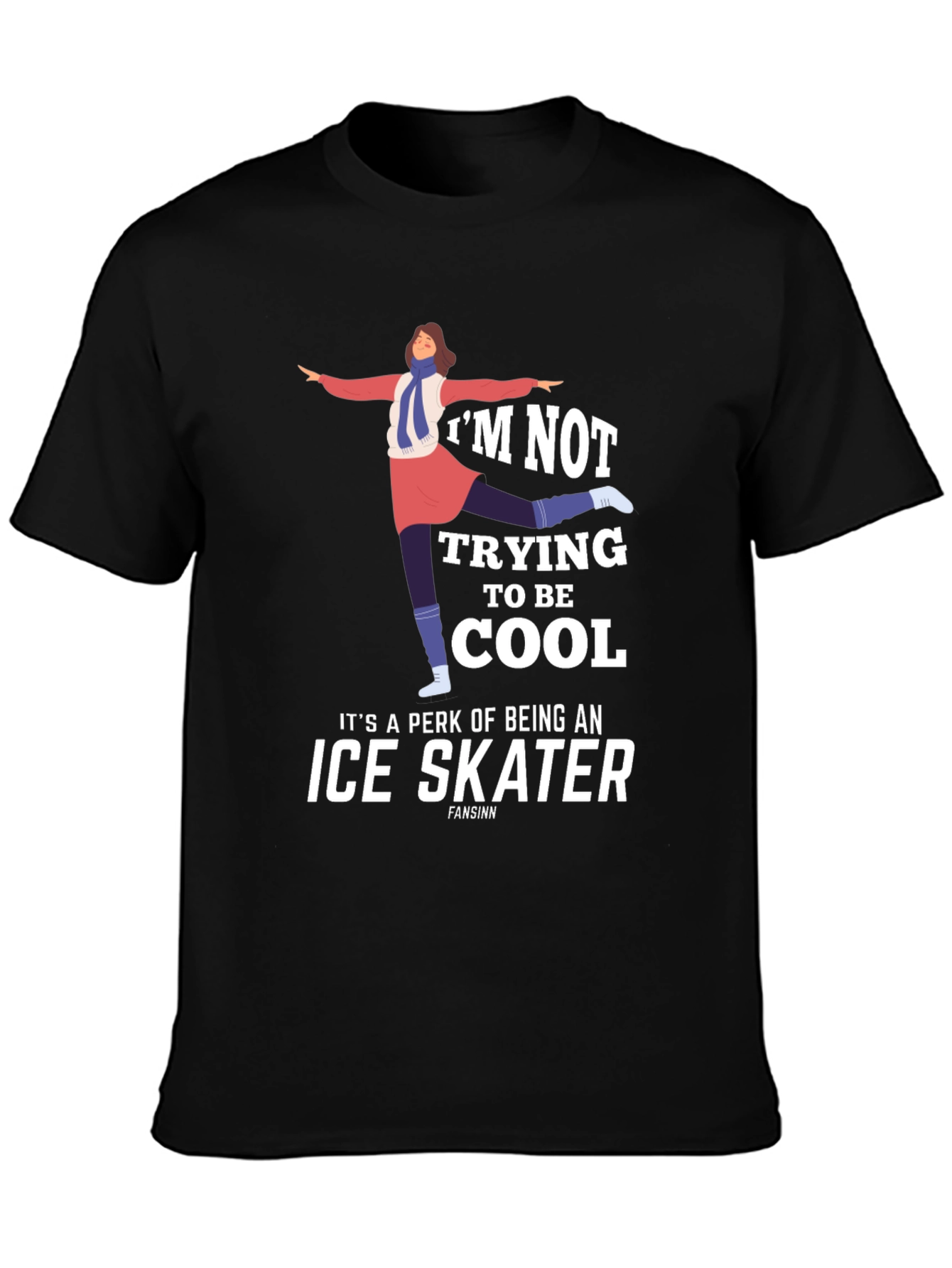 Cool Ice Skater Graphic Tee Shirt