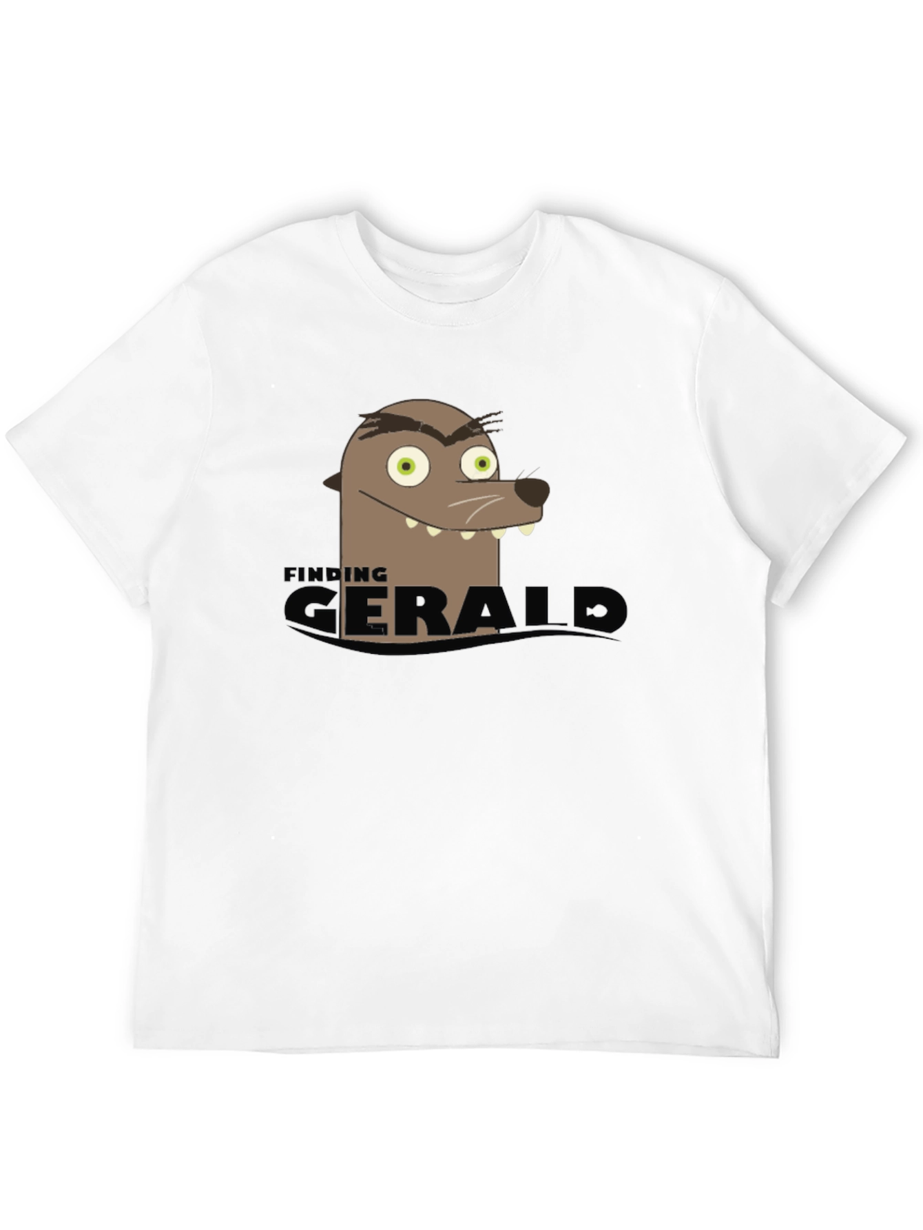 Finding Gerald Black T-Shirt Funny Seal Cartoon Tee