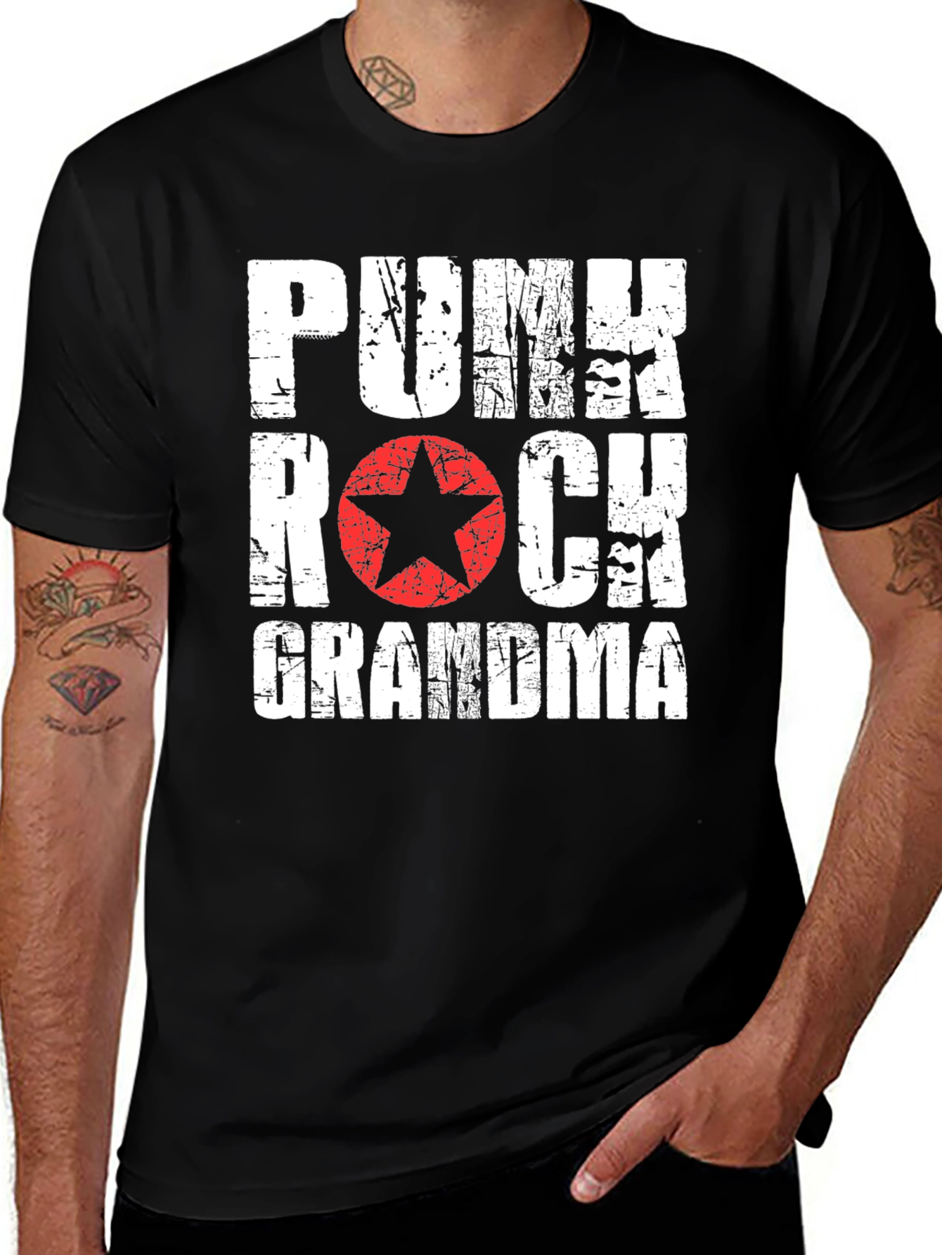 Punk Rock Grandma T-Shirt - Edgy Graphic Tee