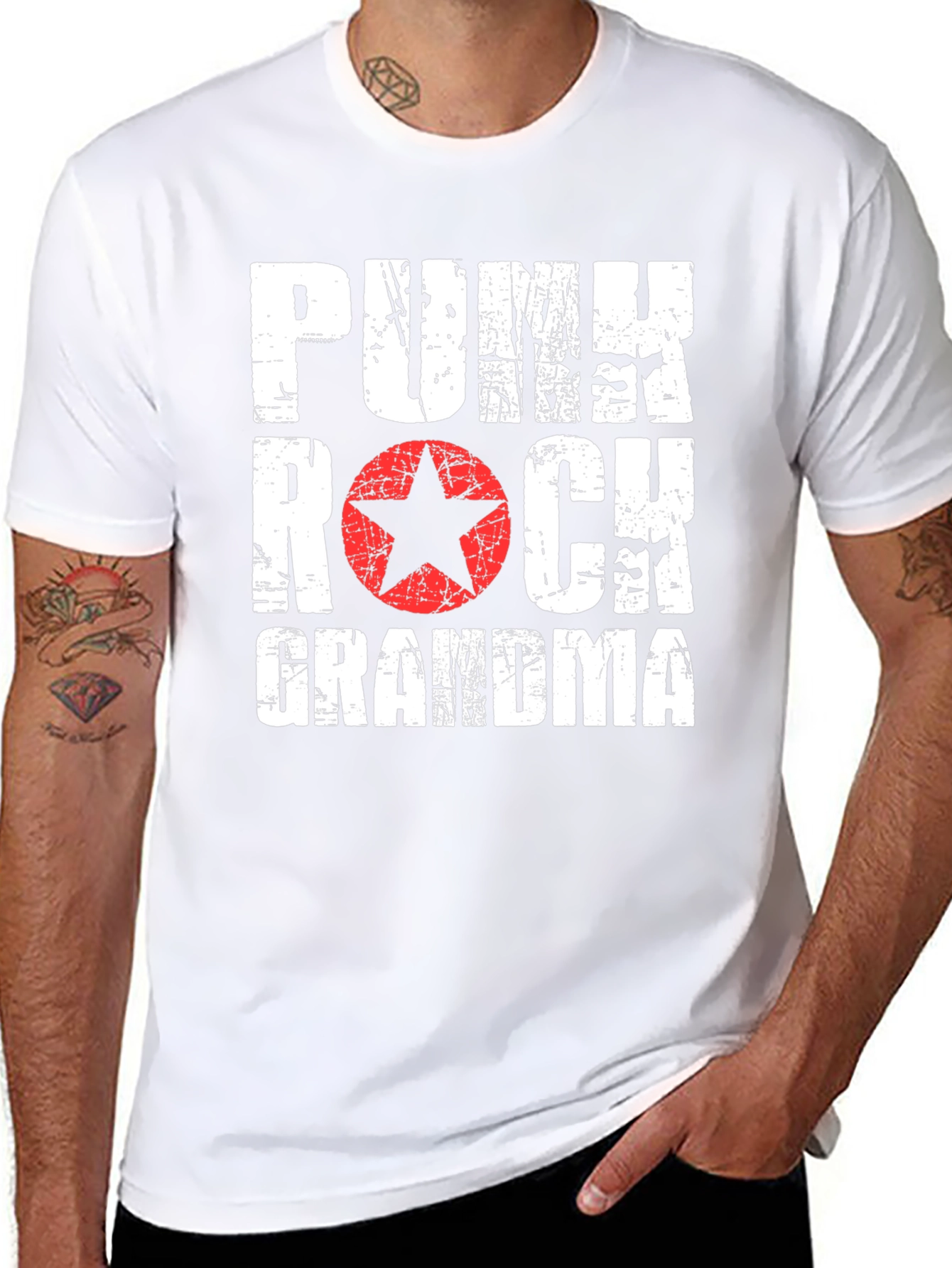 Punk Rock Grandma T-Shirt - Edgy Graphic Tee