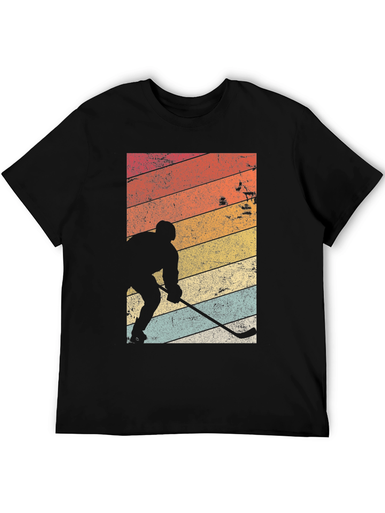 Retro Hockey Player Graphic T-Shirt
