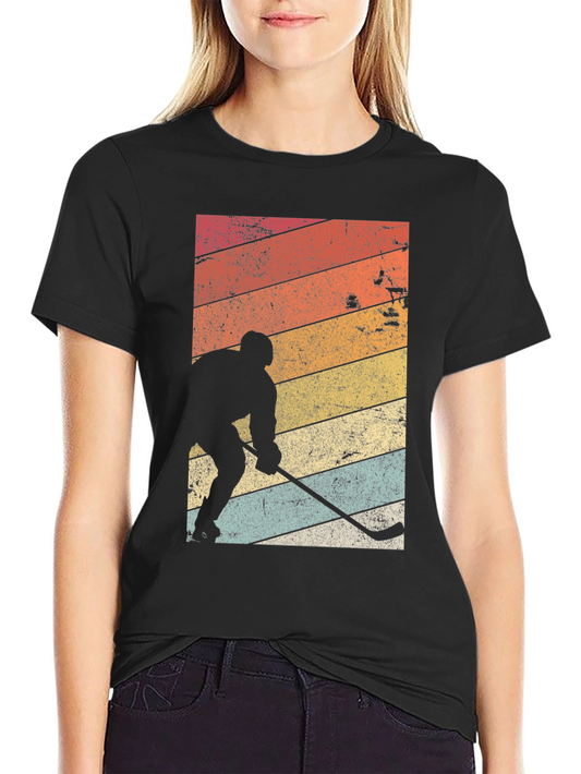Retro Hockey Player Graphic T-Shirt