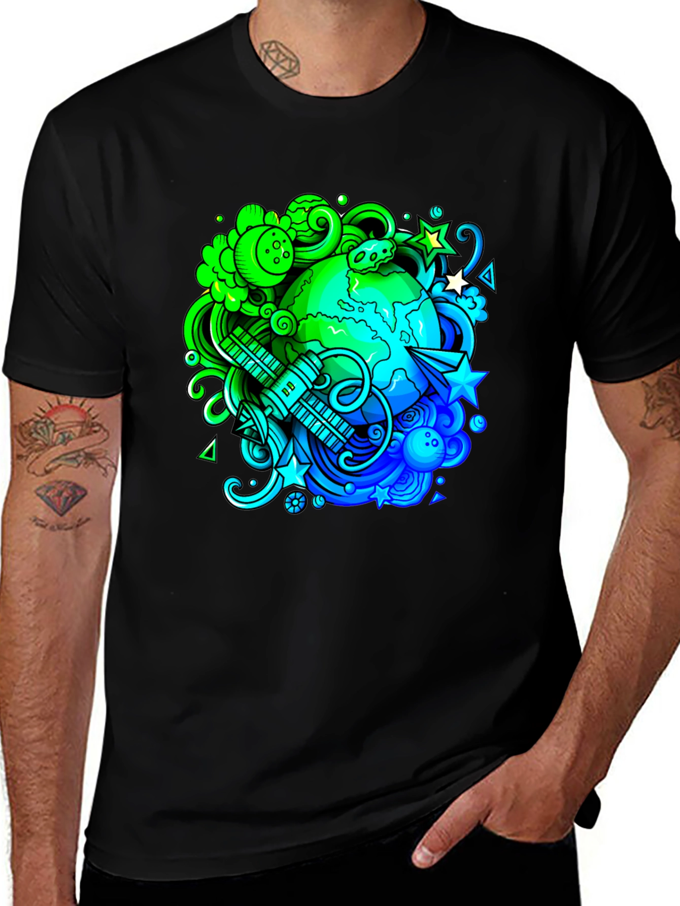 Eco Earth Graphic Black T-Shirt