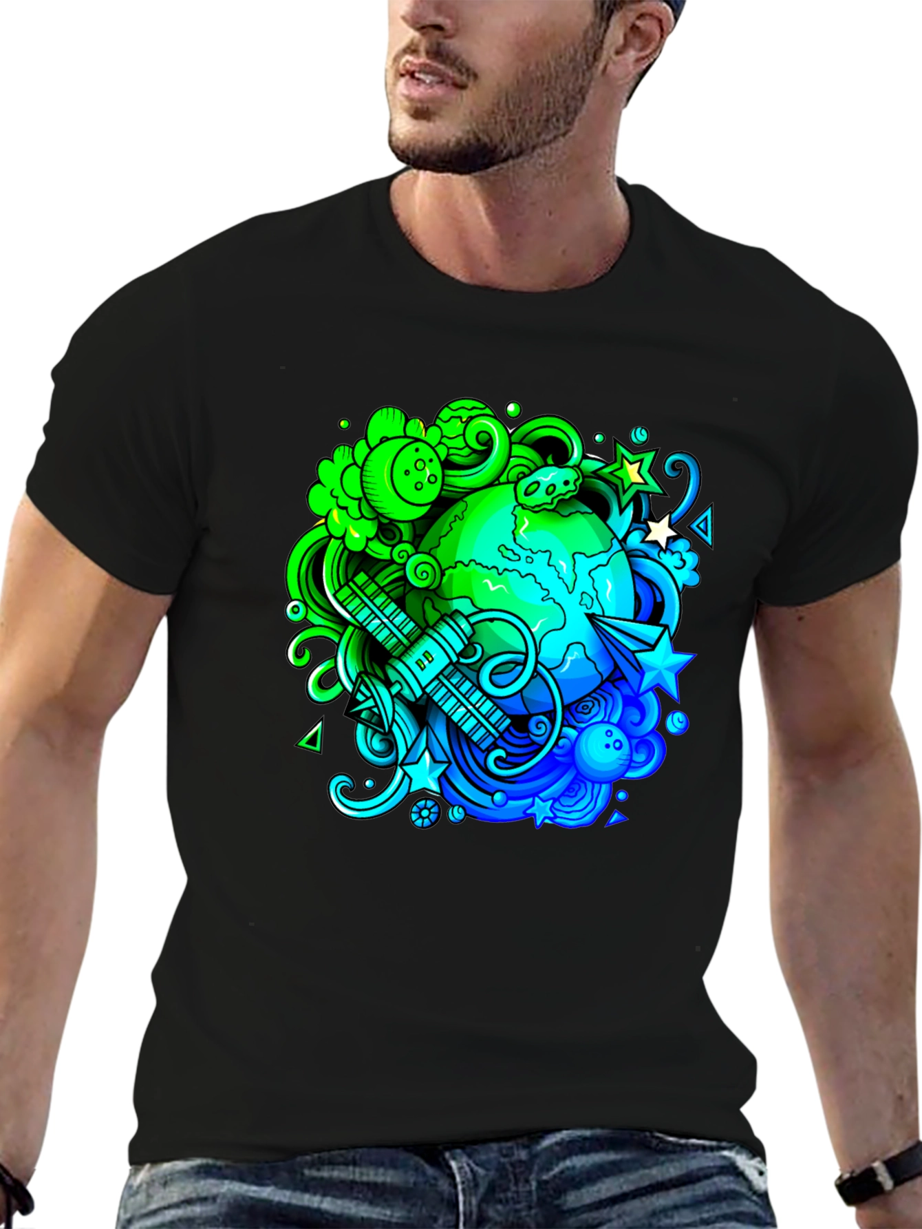 Eco Earth Graphic Black T-Shirt