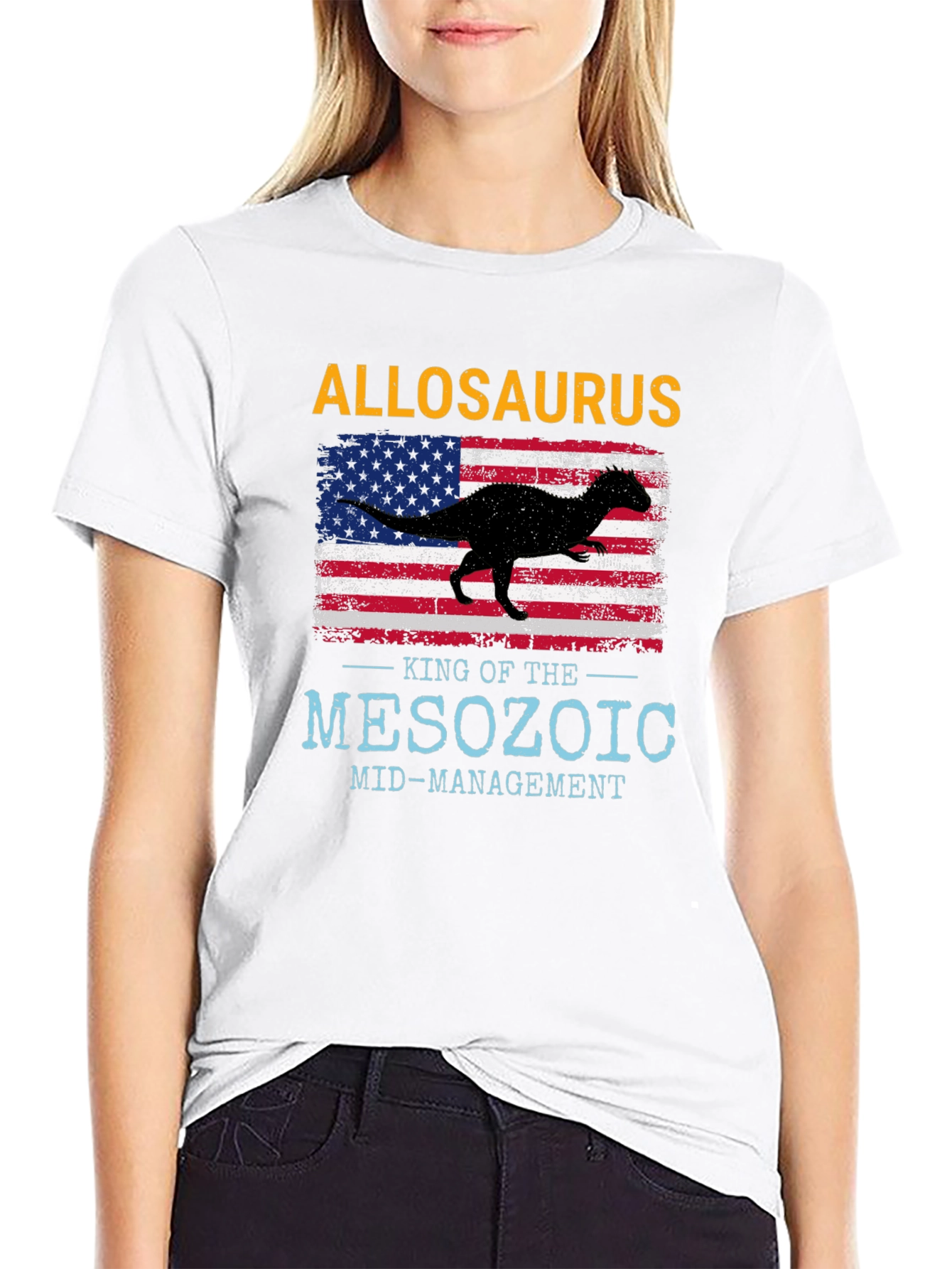 Allosaurus King T-Shirt - Mesozoic Mid-Management
