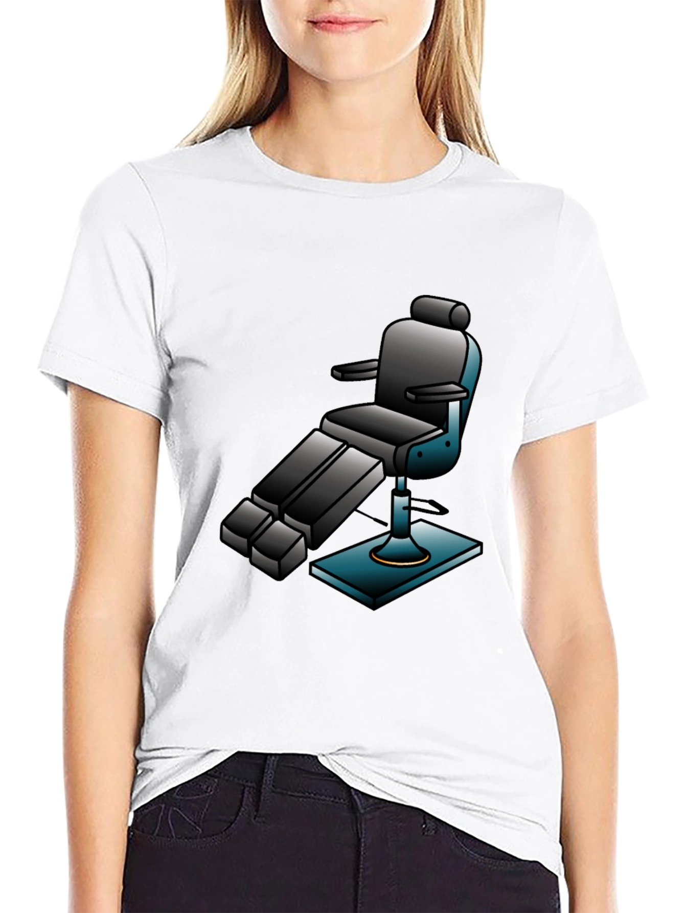 Retro Barber Chair Graphic Tee - Cool & Comfy