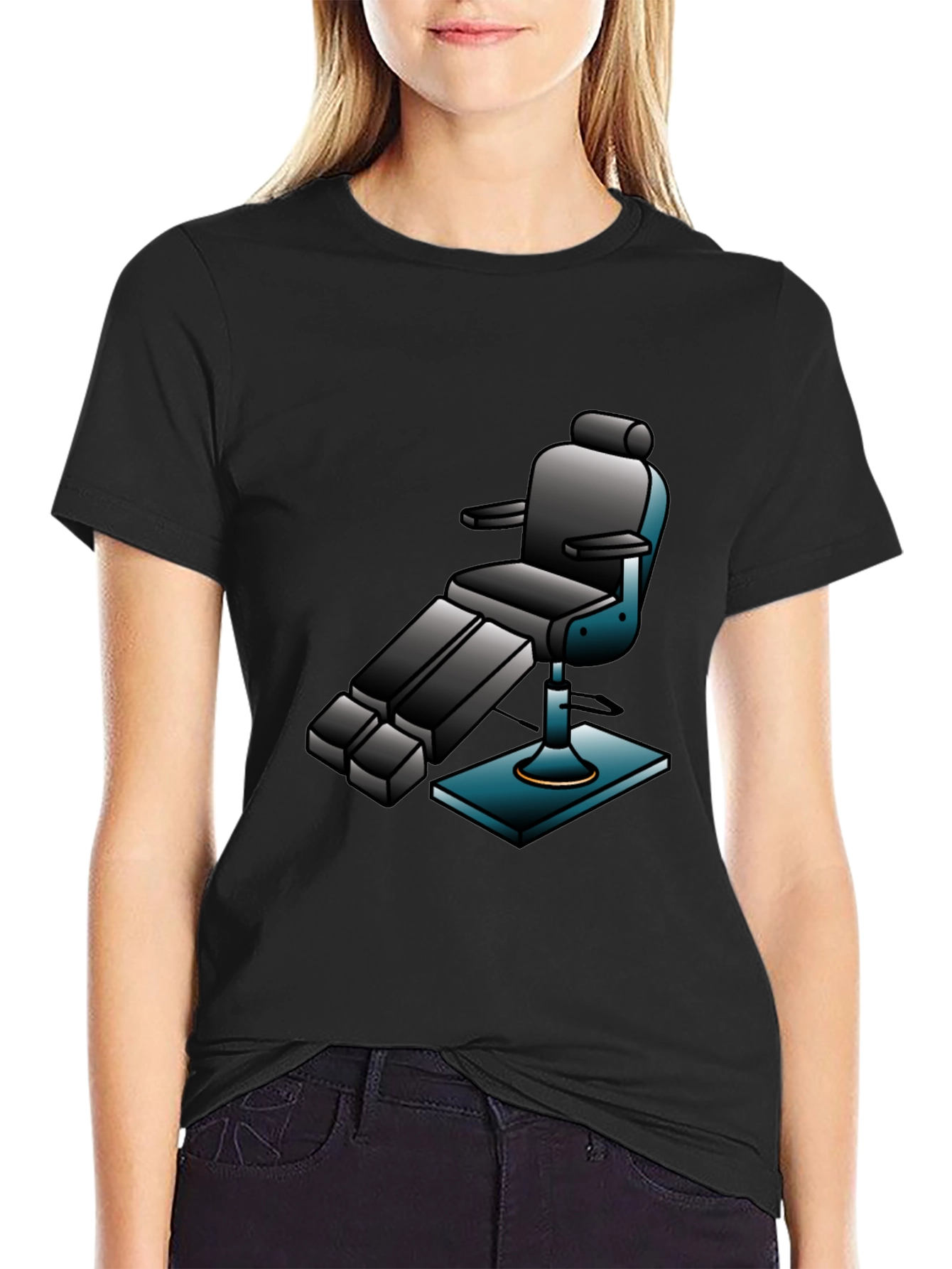 Retro Barber Chair Graphic Tee - Cool & Comfy