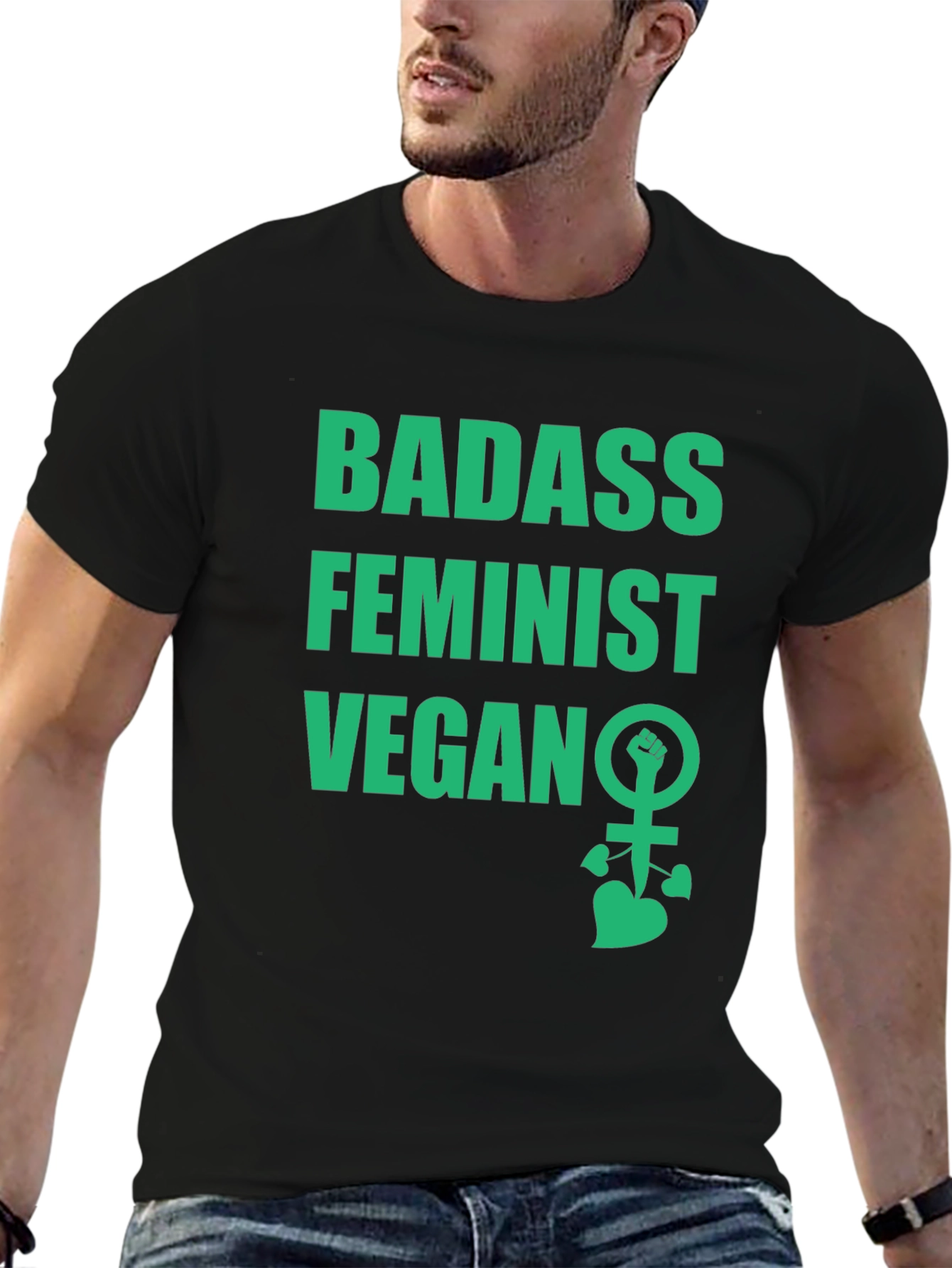Badass Feminist Vegan Graphic Tee