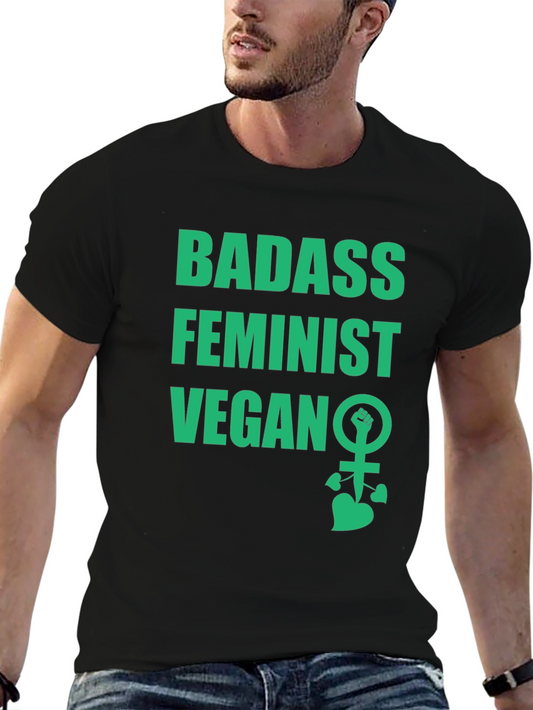 Badass Feminist Vegan Graphic Tee