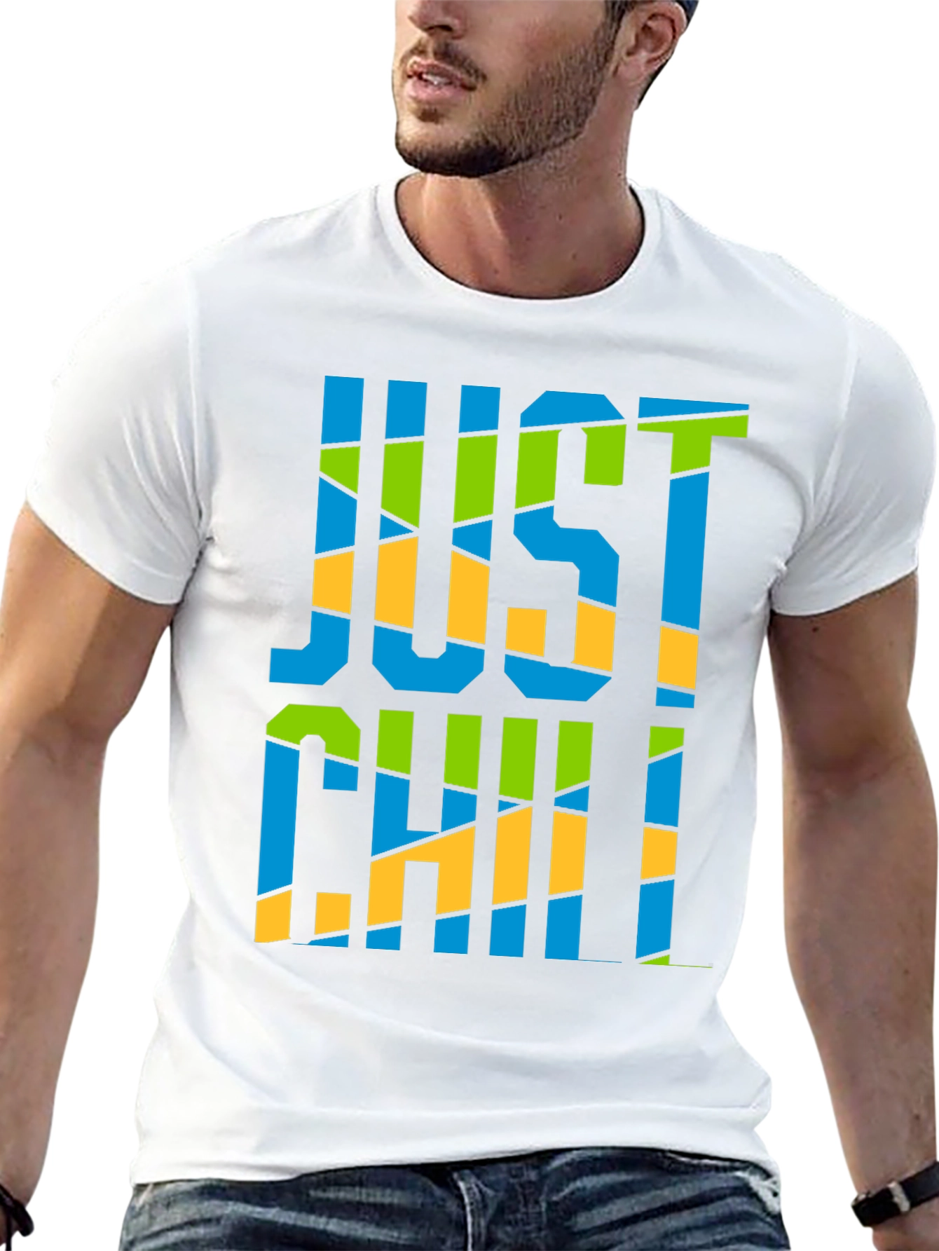Just Chill Graphic Print Black T-Shirt