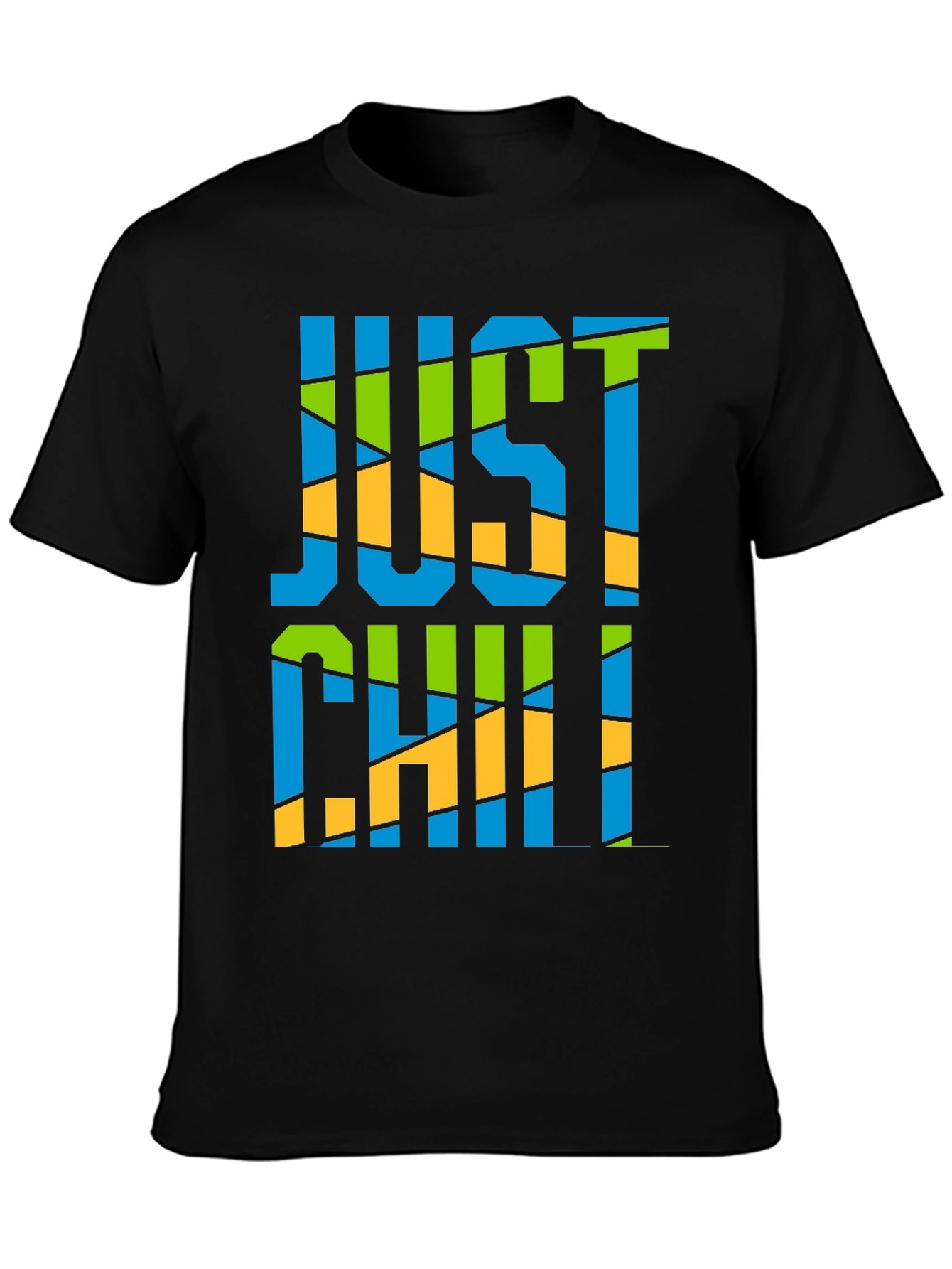 Just Chill Graphic Print Black T-Shirt