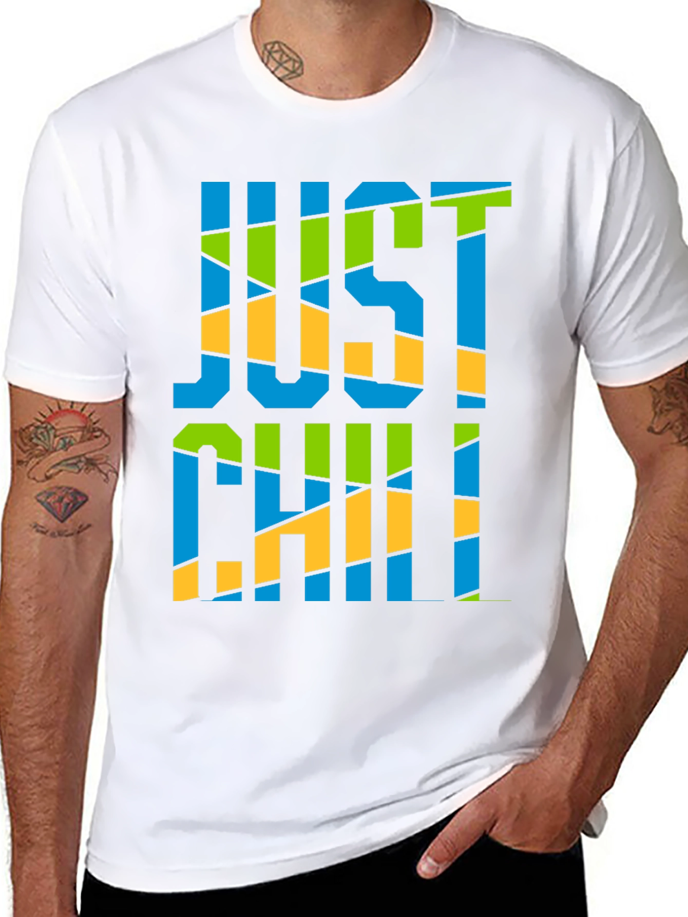 Just Chill Graphic Print Black T-Shirt
